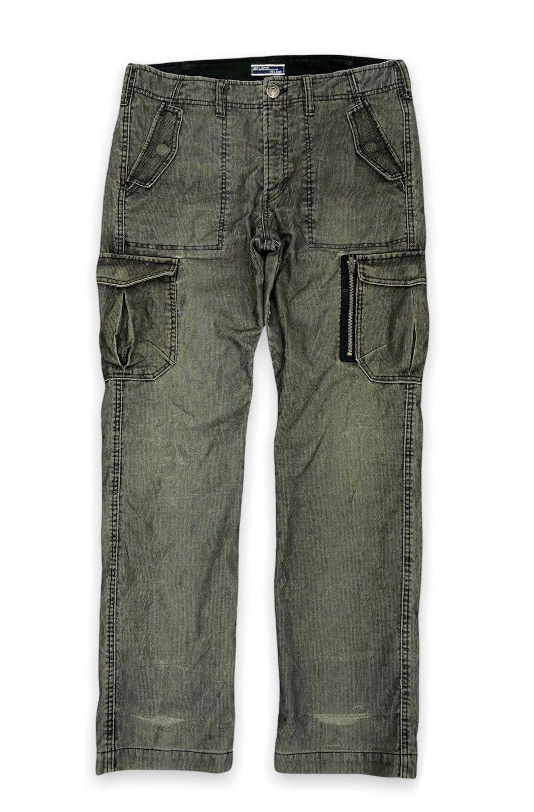 image of Archival Clothing Multi Pockets Corduroy Cargo Pant in Dark Grey, Men's (Size 33)