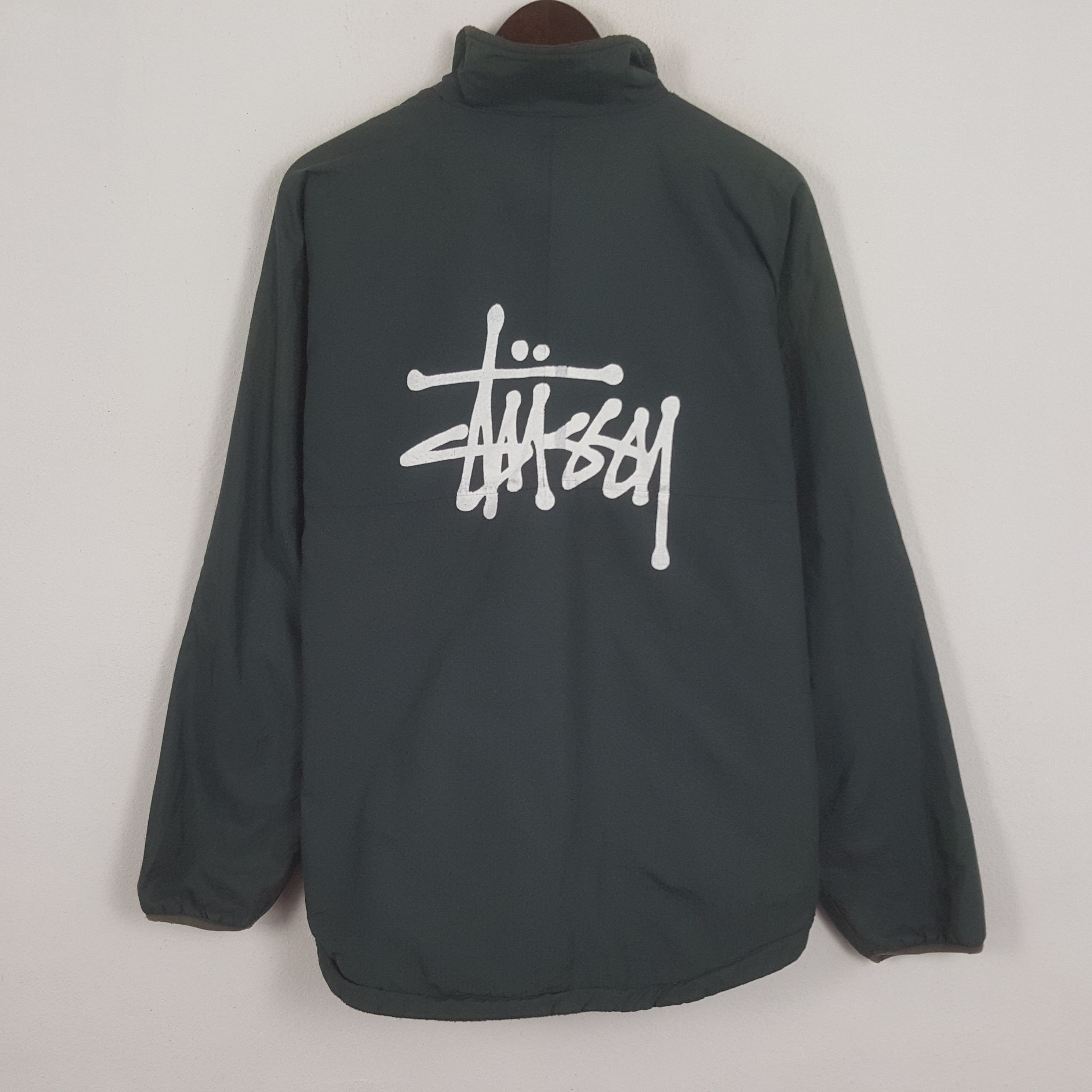 Vintage Stussy Big Art Custom Style Fleece Jacket