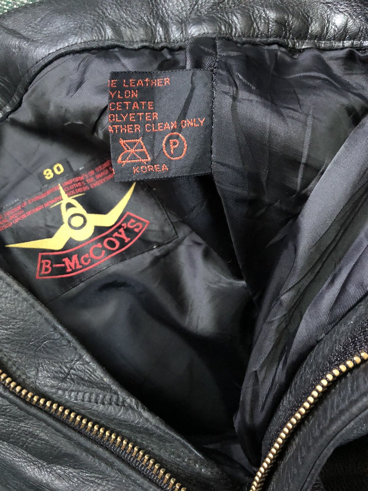 The Real McCoy's 1990s B-Mccoy's leather flared #1677 Size US 30 / EU 46 - 1 Thumbnail