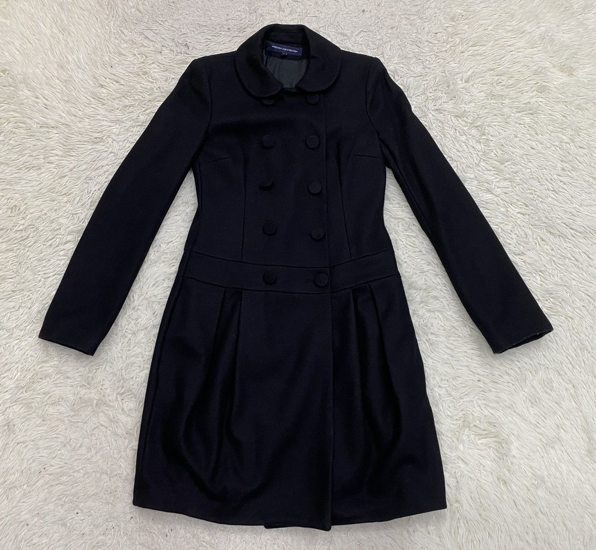 French Connection Double Breasted Mid-Length Wool Jacket