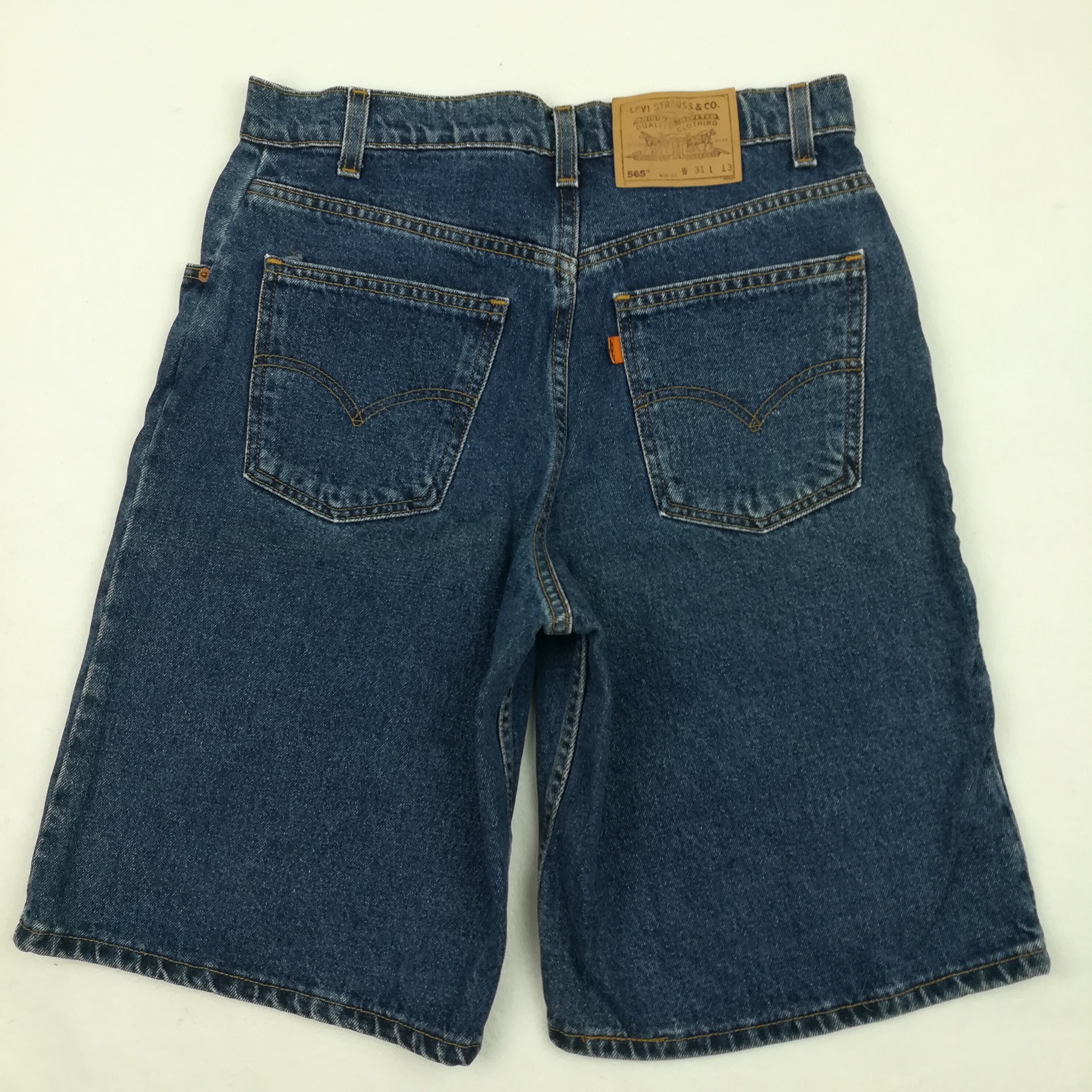 90'S Levi's 565 WIDE LEG denim shorts, half pants, men's w33 vintage /eaa382871