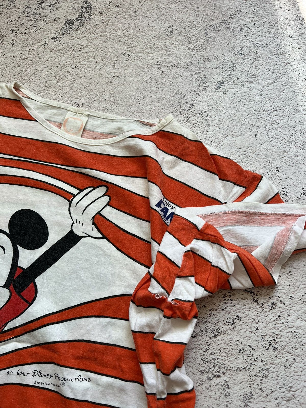 Disney × Vintage 80s 🔥 Fanta Promo Mickey Mouse Striped t-shirt Size US L / EU 52-54 / 3 - 7 Thumbnail