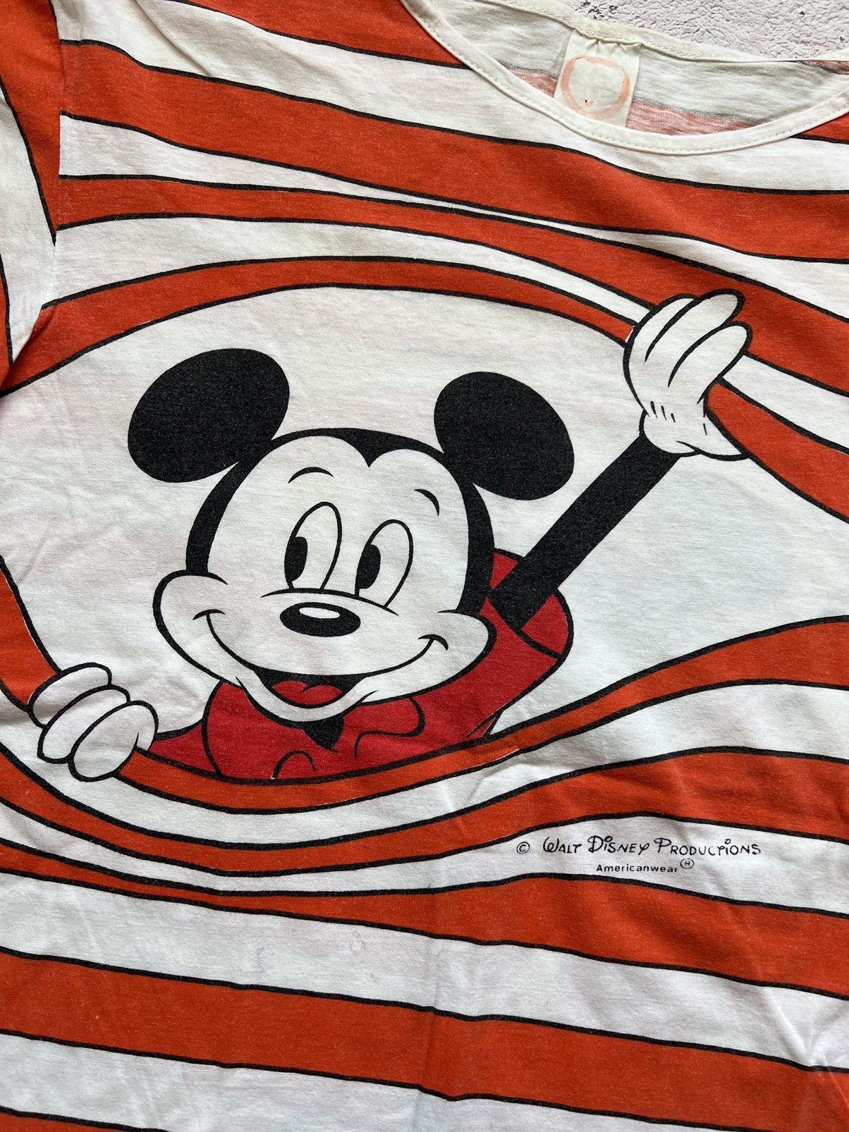 Disney × Vintage 80s 🔥 Fanta Promo Mickey Mouse Striped t-shirt Size US L / EU 52-54 / 3 - 3 Thumbnail