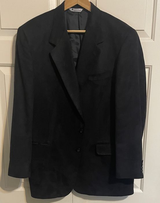 Aquascutum Made in USA Black Suede Leather Sport Coat/ Blazer - 42R ...