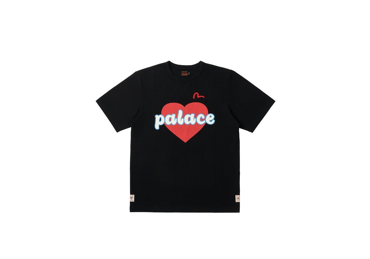 Evisu × Palace PALACE EVISU HEART T-SHIRT BLACK | Grailed