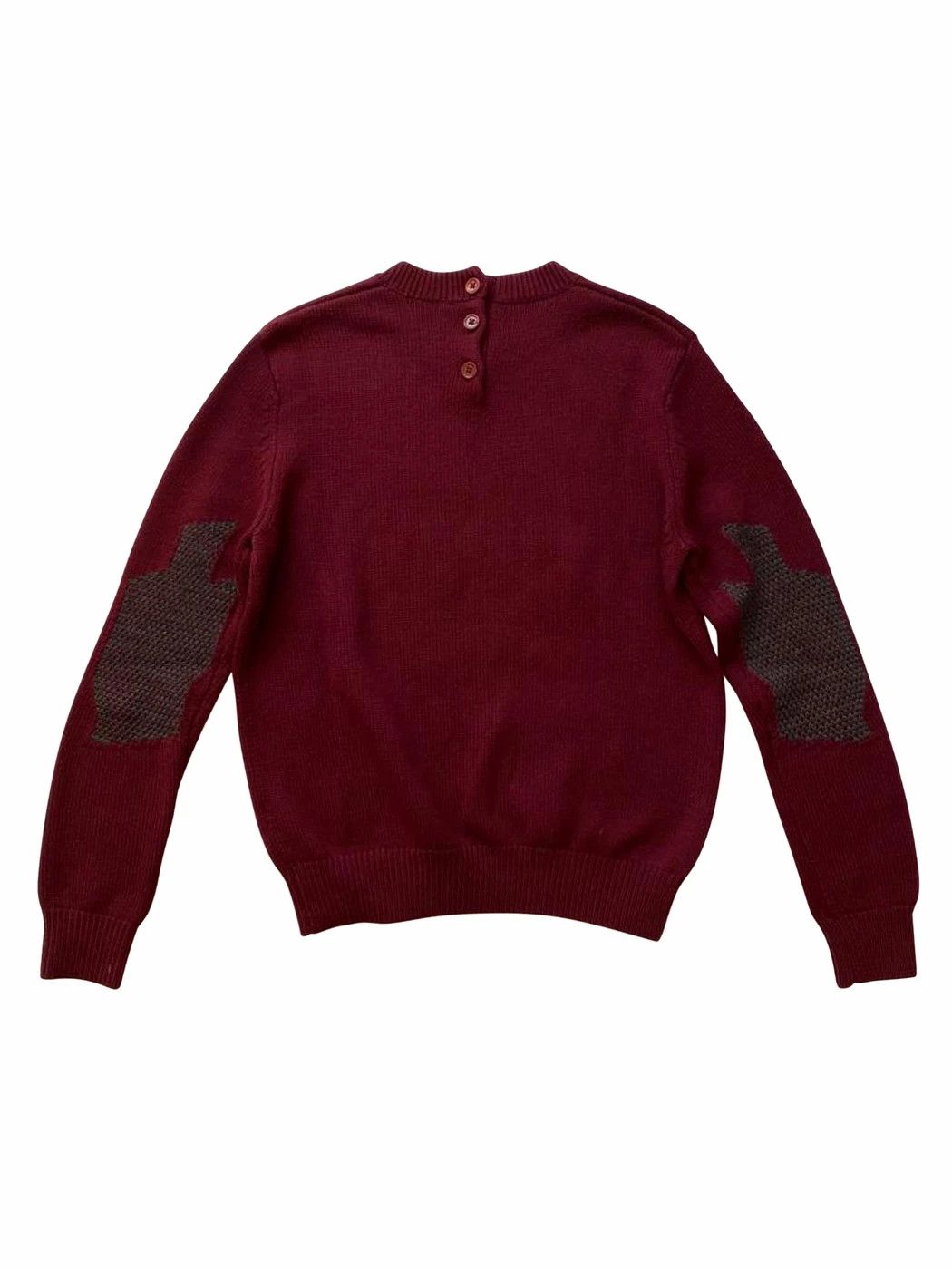 Carven ⚡️QUICK SALE⚡️Carven Burgundy Merino Knit Sweater Buttons Size S / US 4 / IT 40 - 2 Thumbnail