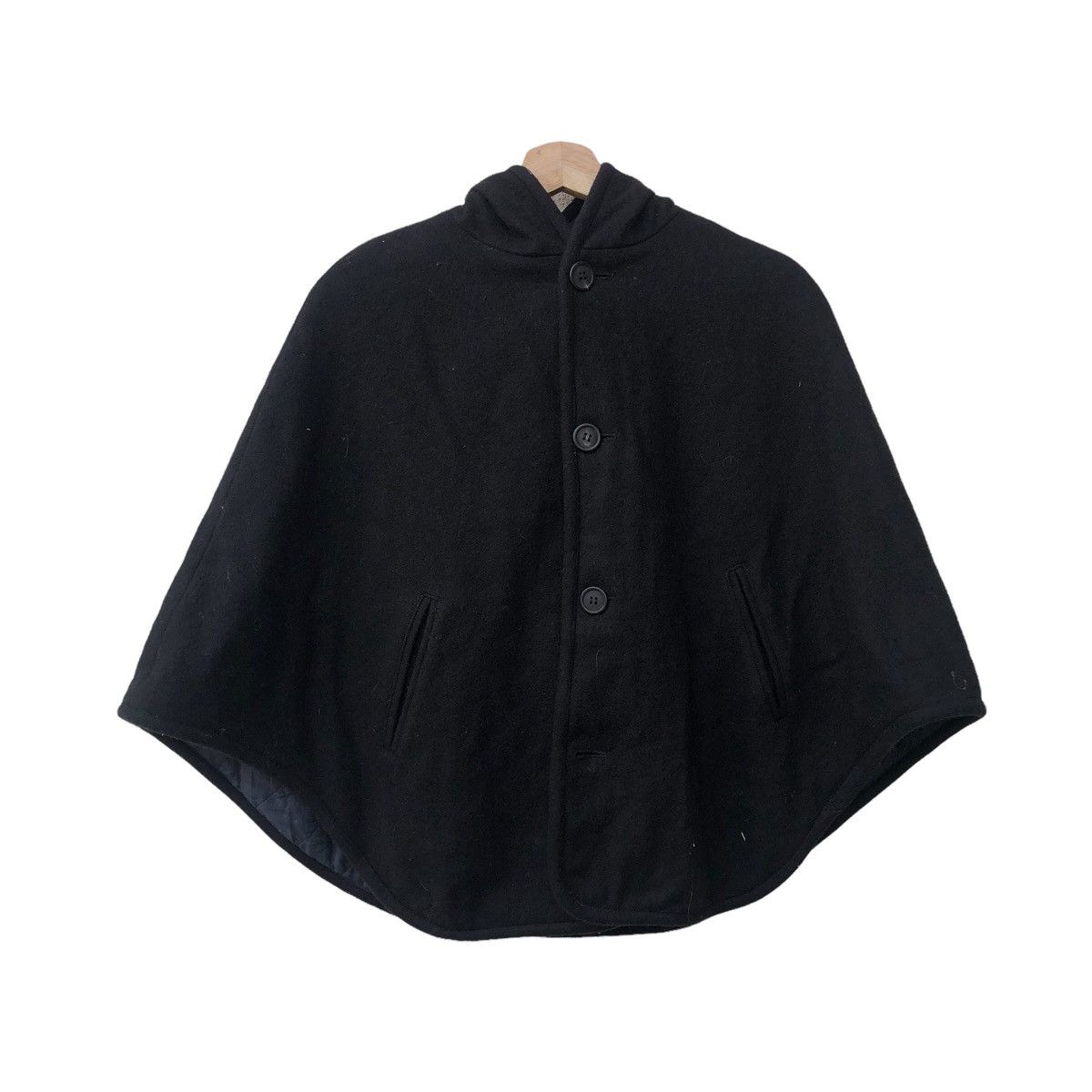 A.P.C. APC BLACK PONCHO JACKET Size US S / EU 44-46 / 1 - 1 Thumbnail