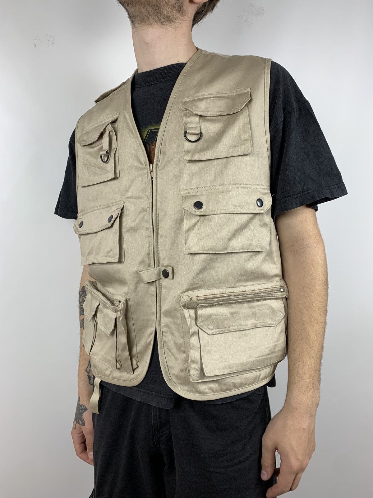 Vintage Utility Cargo Multipocket Tactical Military Vest
