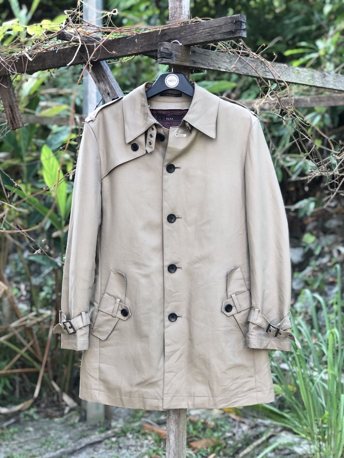 Japanese Brand Vintage 90's Trench Coat Italian Classico Model by P.S.FA Size US M / EU 48-50 / 2 - 1 Thumbnail