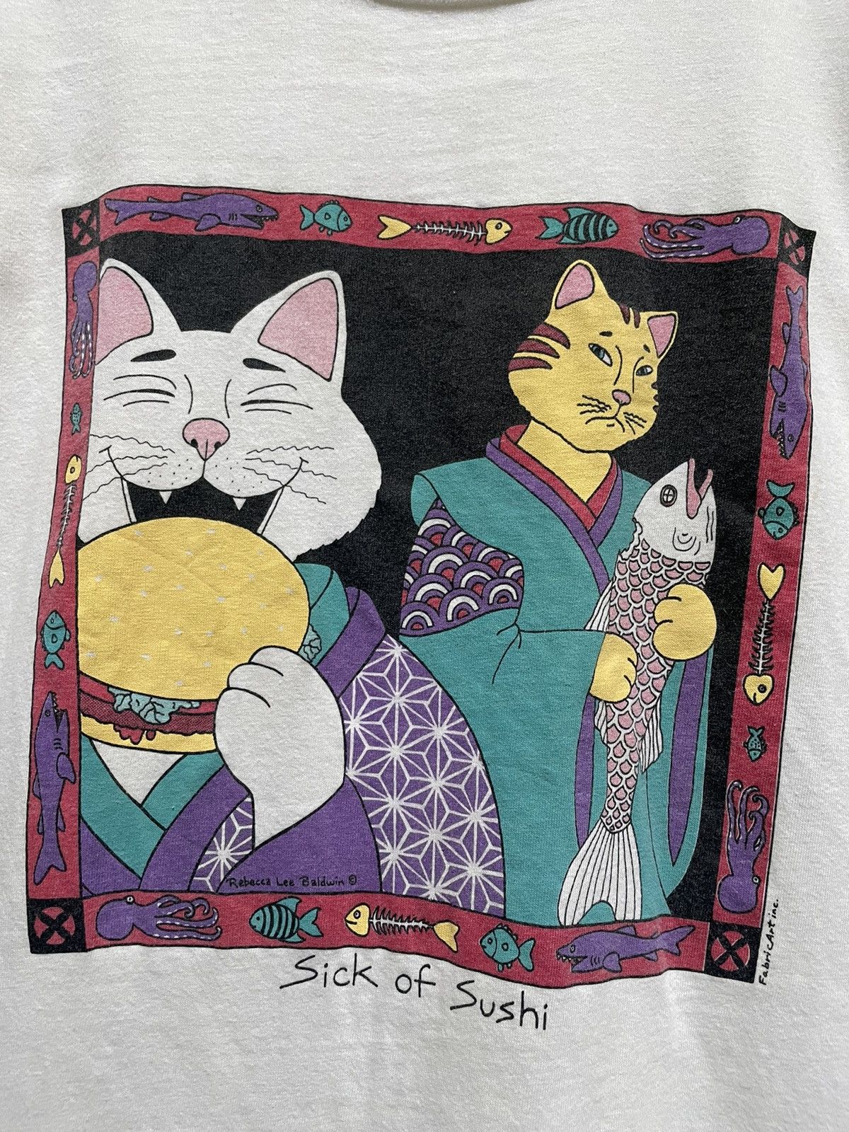 Vintage Rare Vintage Fabric Art By Rebecca Lee Baldwin 90s tee Size US L / EU 52-54 / 3 - 2 Thumbnail