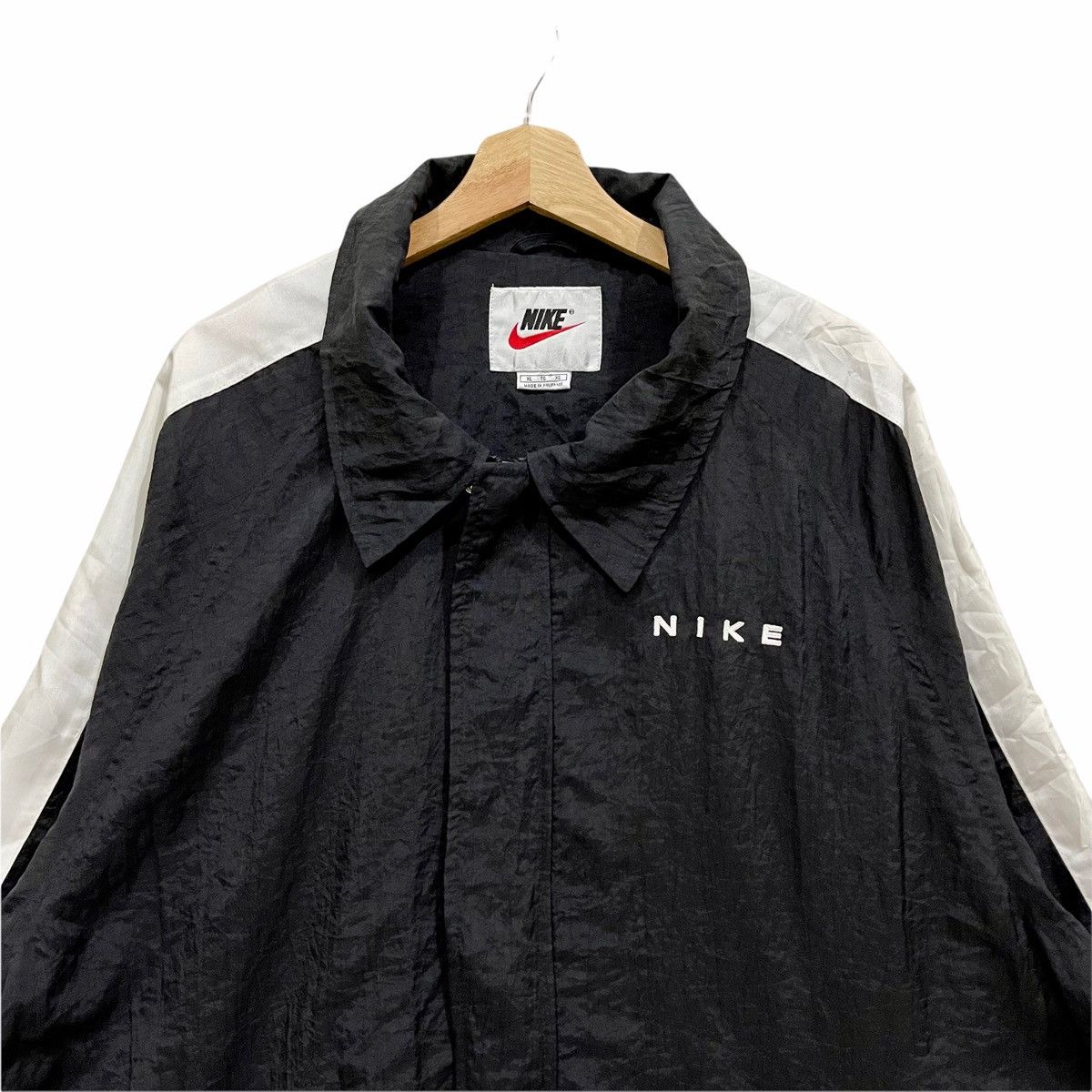 Nike 🔥OFFER🔥Vintage!! 90s Nike Big Swoosh Windbreaker Jacket Size US XL / EU 56 / 4 - 4 Thumbnail
