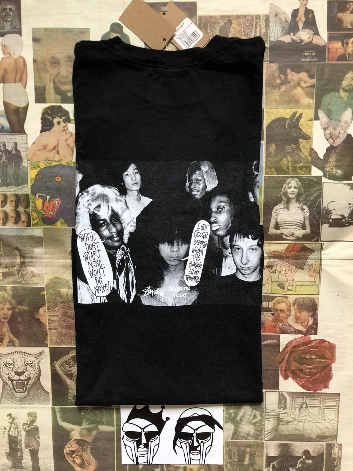 Stussy Martine Rose Mr Collage Pigment Dyed Tee Black XXL