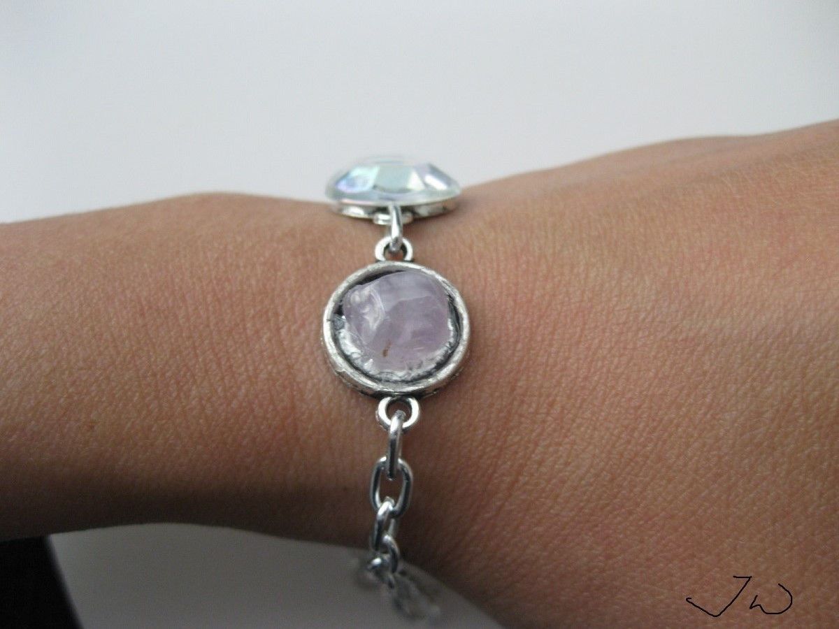 Handmade Gems Chain Bracelet with CZ Size ONE SIZE - 4 Thumbnail