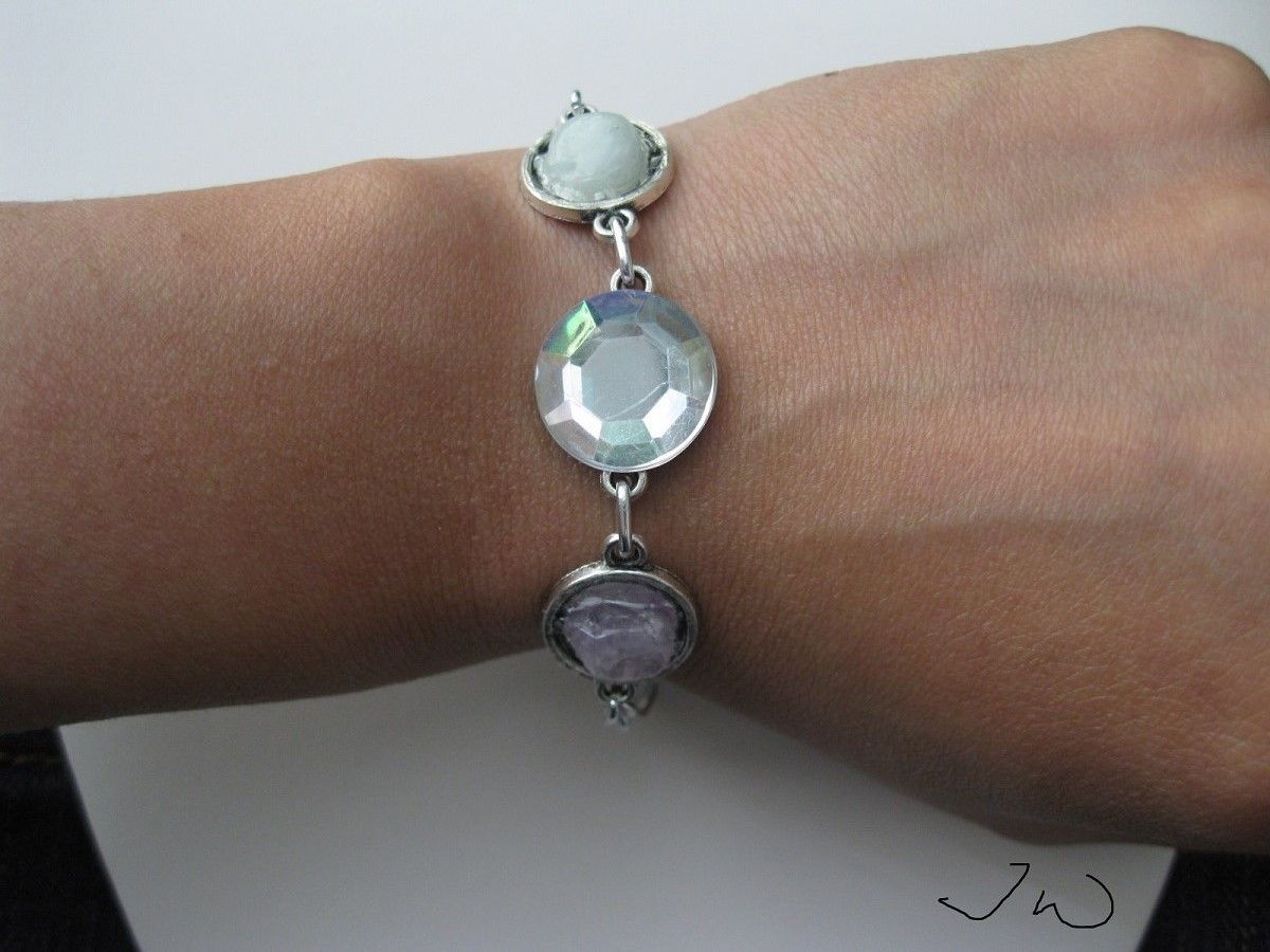 Handmade Gems Chain Bracelet with CZ Size ONE SIZE - 3 Thumbnail