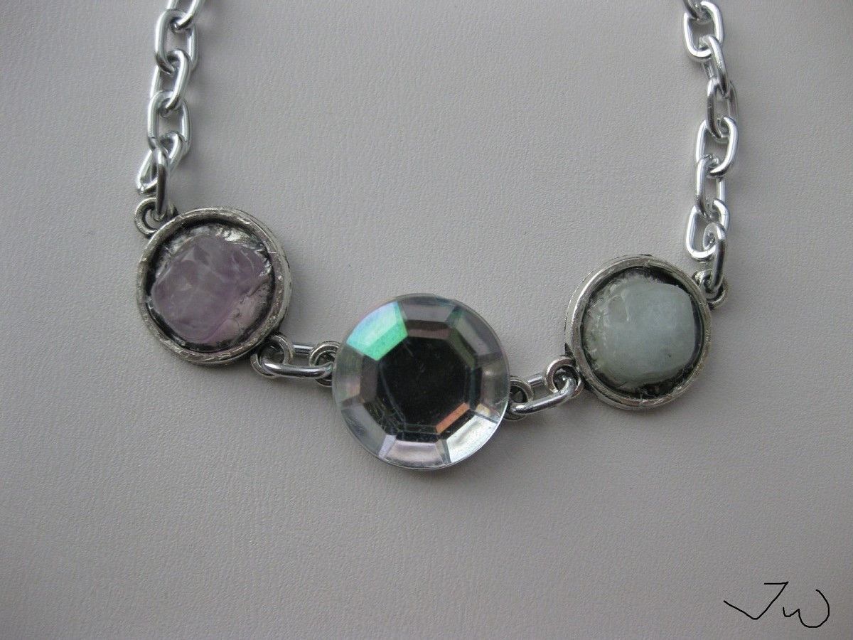 Handmade Gems Chain Bracelet with CZ Size ONE SIZE - 2 Thumbnail