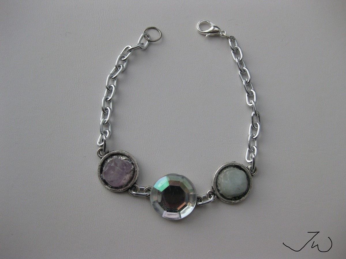 Handmade Gems Chain Bracelet with CZ Size ONE SIZE - 1 Thumbnail