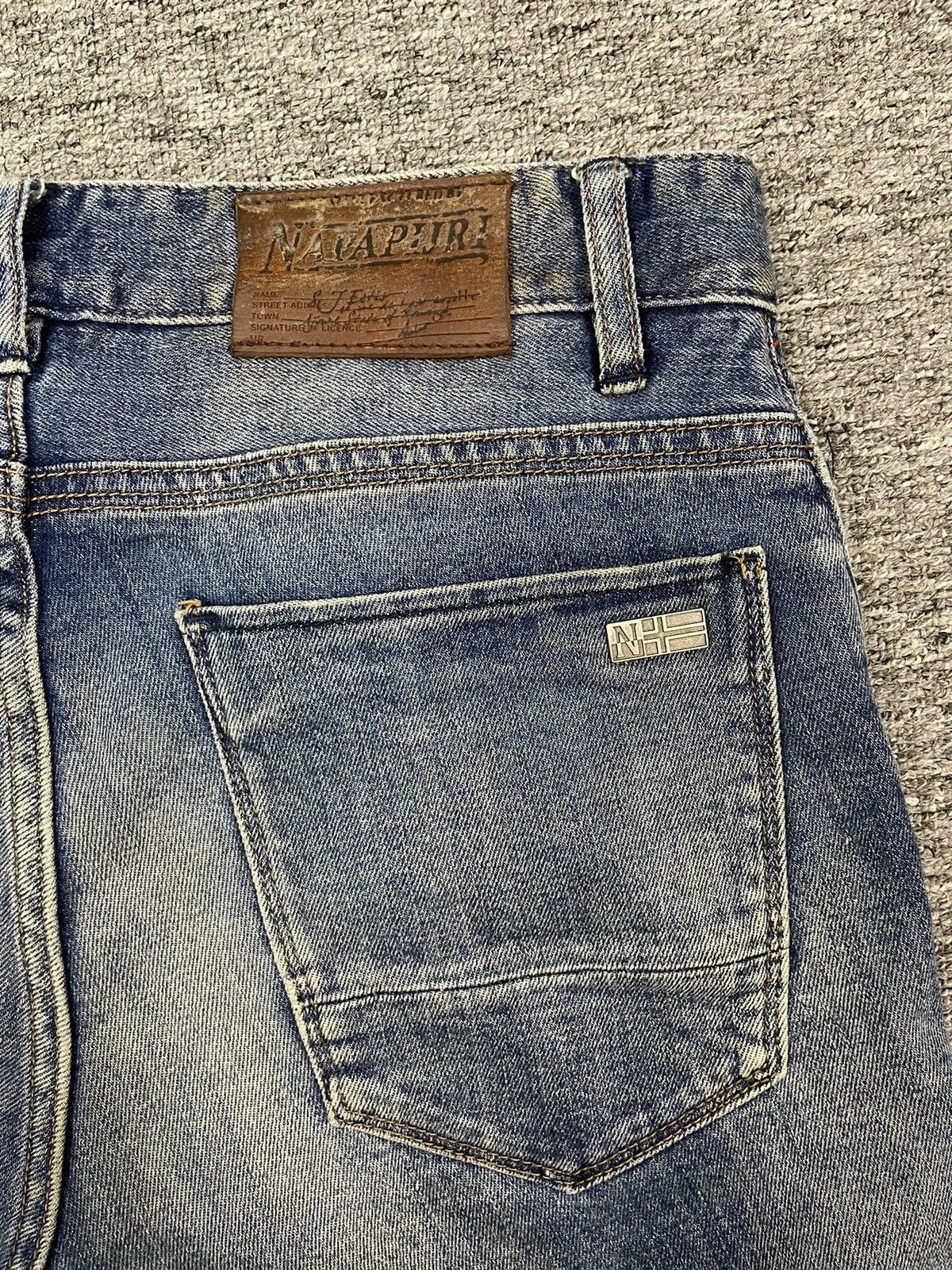 Napapijri × Vintage Vintage Napapijri Slim Fit Jeans Stretch Faded Blue Wash Size US 34 / EU 50 - 11 Thumbnail