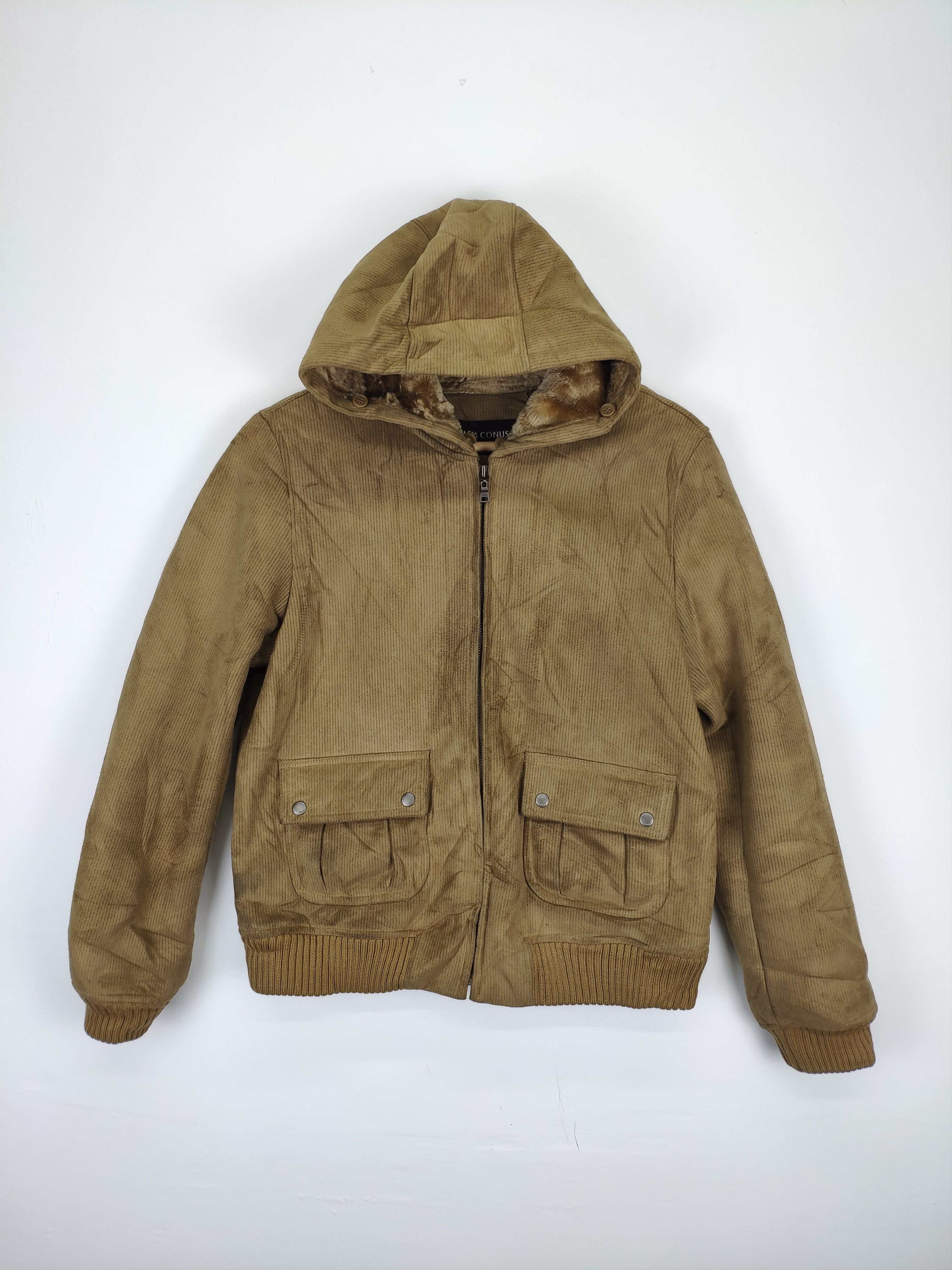 Vintage 90s Corduroy Jacket Hooded Lining Fleece