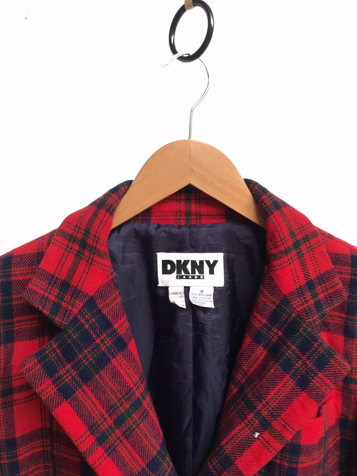 DKNY × Vintage 🔥Dkny Wool Check Jacket Size S / US 4 / IT 40 - 4 Thumbnail
