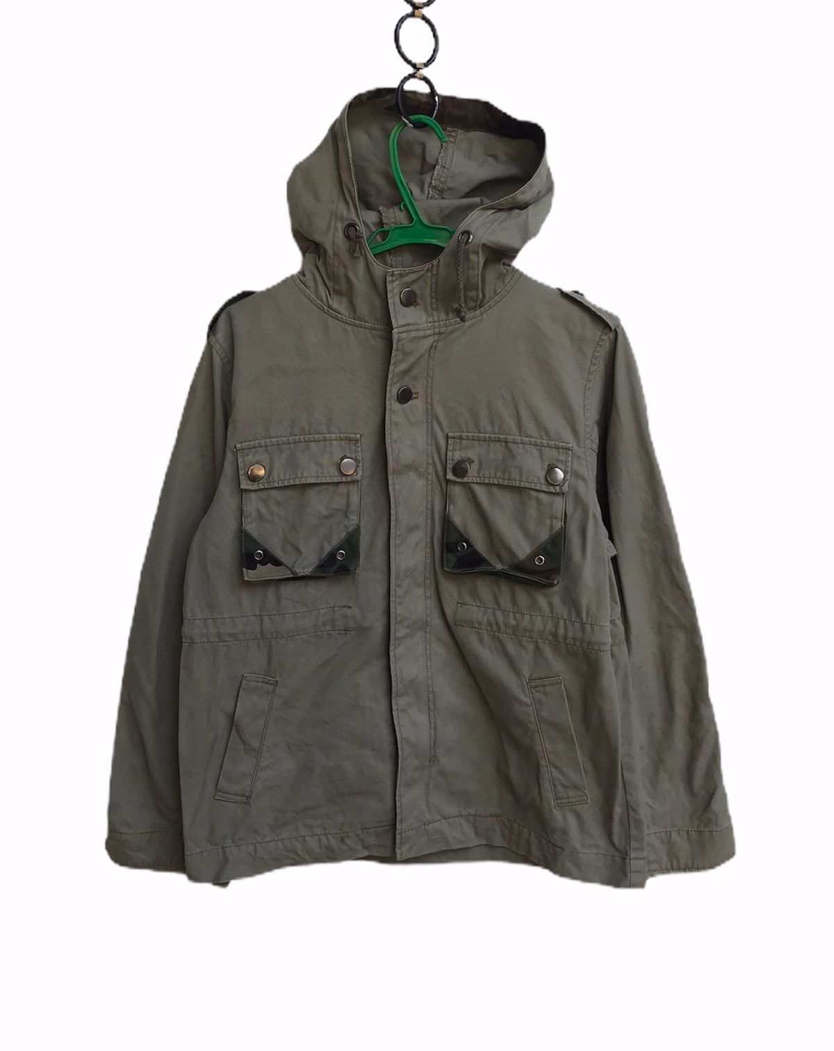 Vintage 🔥Sue Brand Military Jacket With Hoodies Size US S / EU 44-46 / 1 - 1 Thumbnail