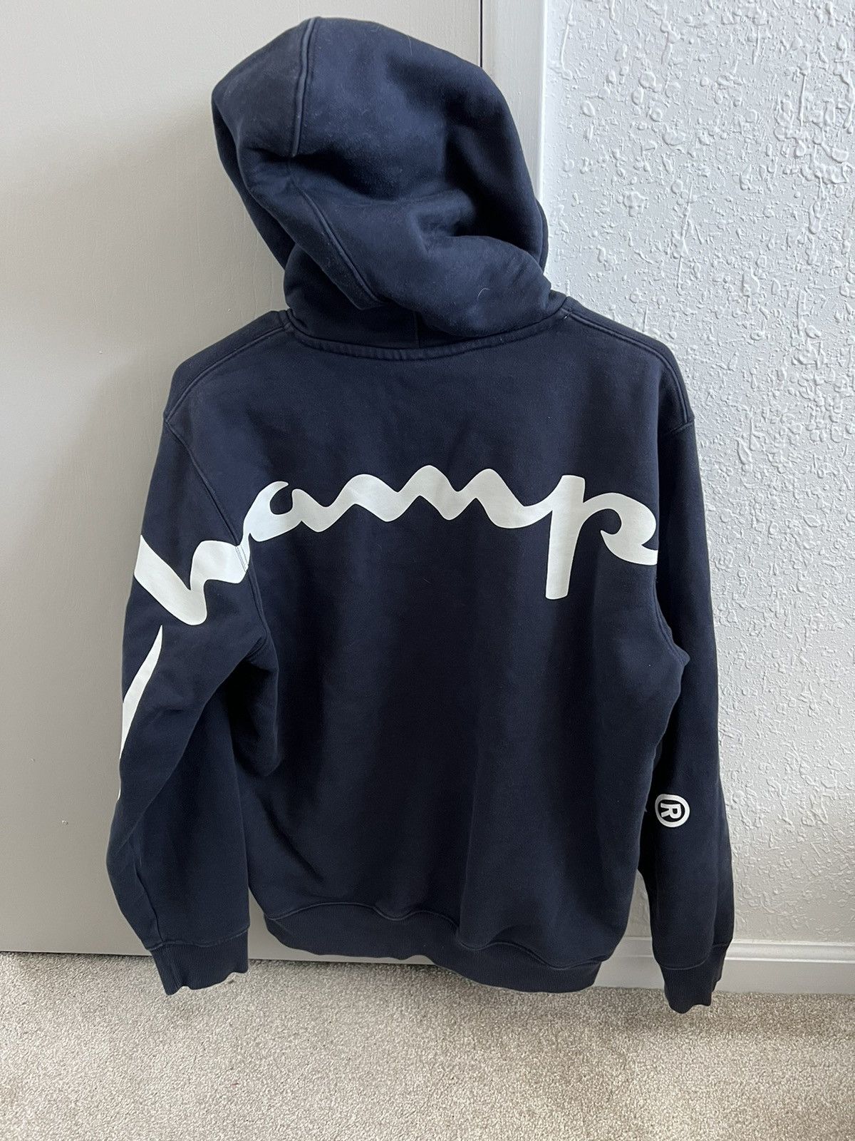 Supreme Supreme Champion Hooded Sweatshirt (Navy) SS18 | Grailed