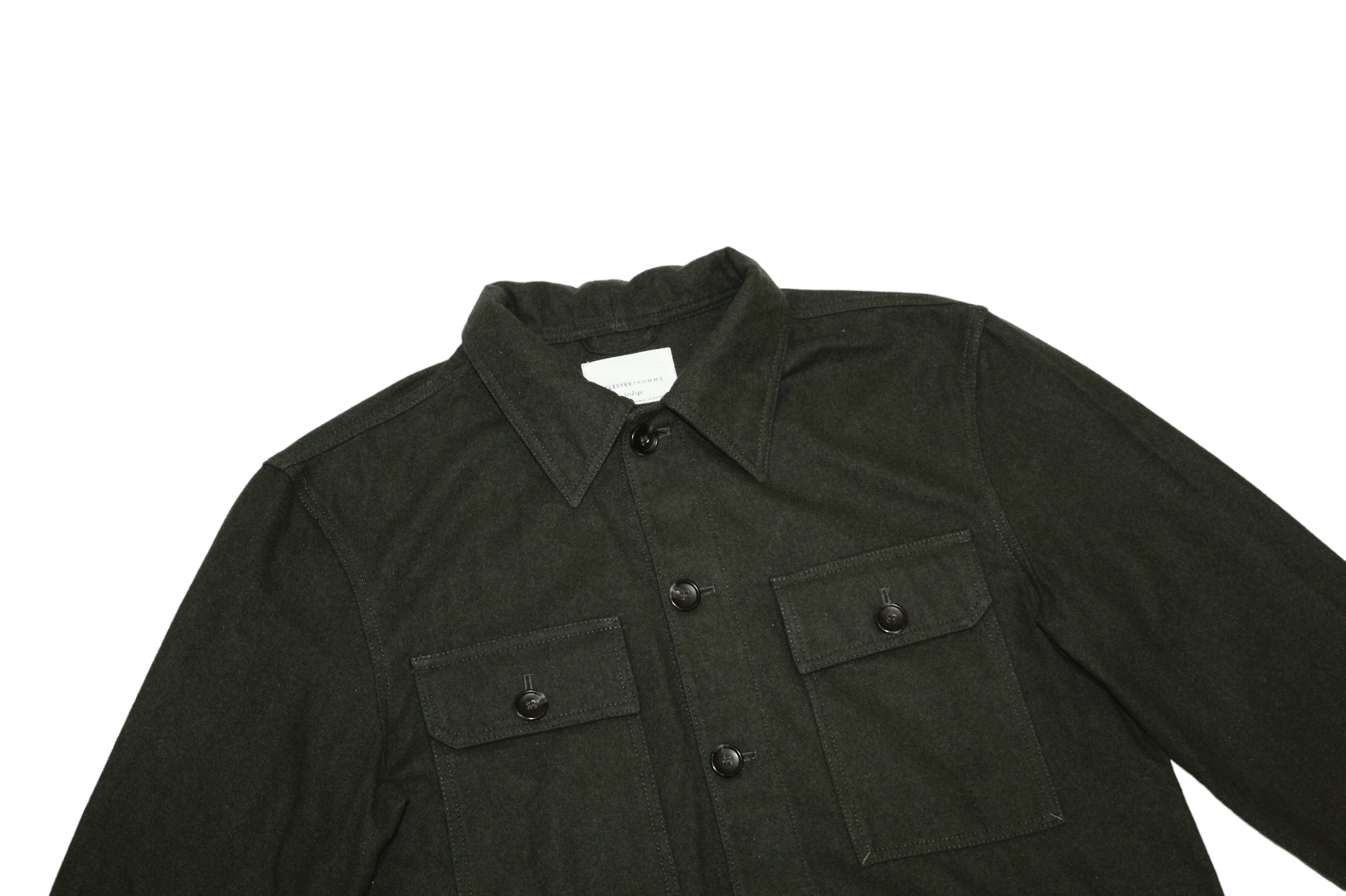 Selected Homme Selected/Home Indigo Archive Wool blend military over shirt Size US M / EU 48-50 / 2 - 5 Thumbnail