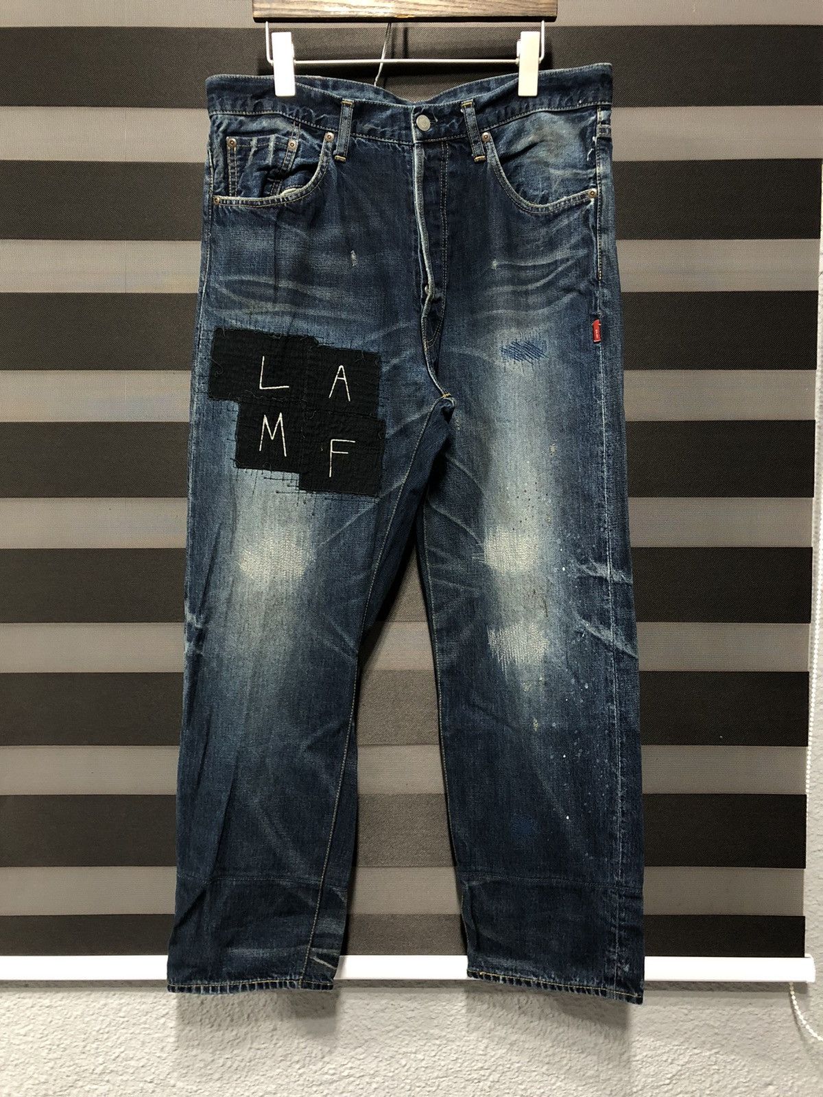 Wtaps LAMF Trashed Denim Trousers | Grailed