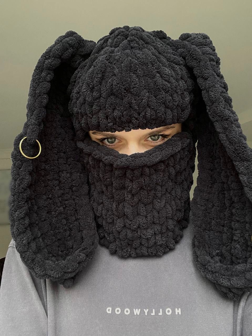 Handmade Handmade knitted balaclava/ski mask bunny style Size ONE SIZE - 3 Thumbnail
