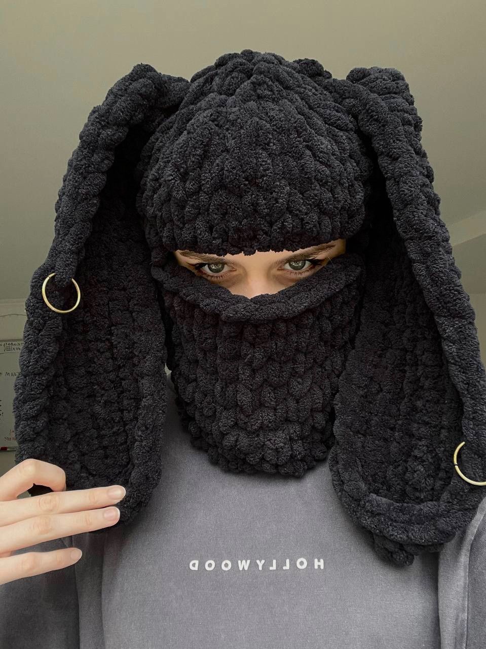 Handmade Handmade knitted balaclava/ski mask bunny style Size ONE SIZE - 4 Thumbnail