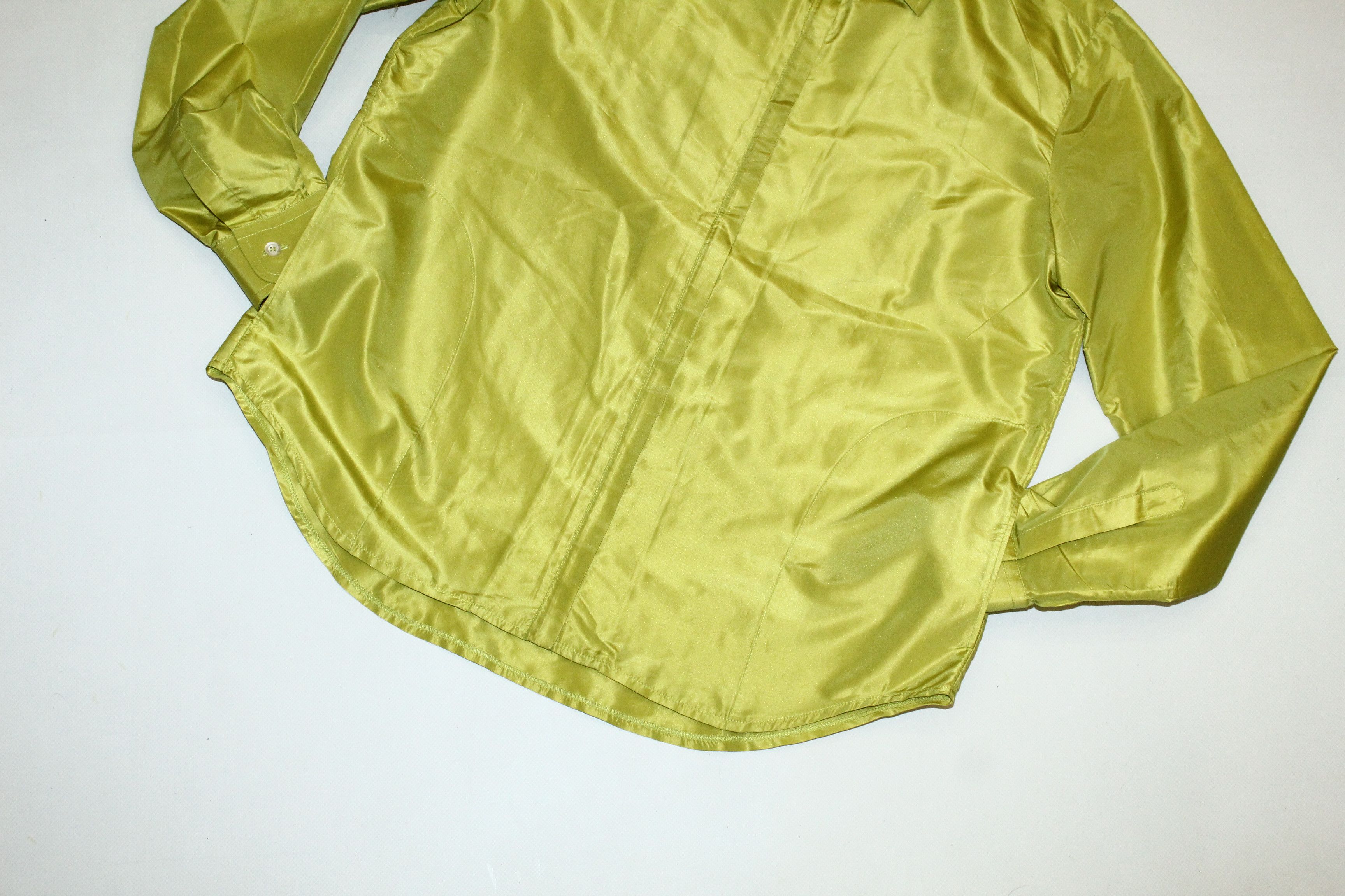 Aspesi Crazy DOPE💥 ASPESI Neon Satin Silk Hidden Zip Overshirt Size US S / EU 44-46 / 1 - 9 Thumbnail