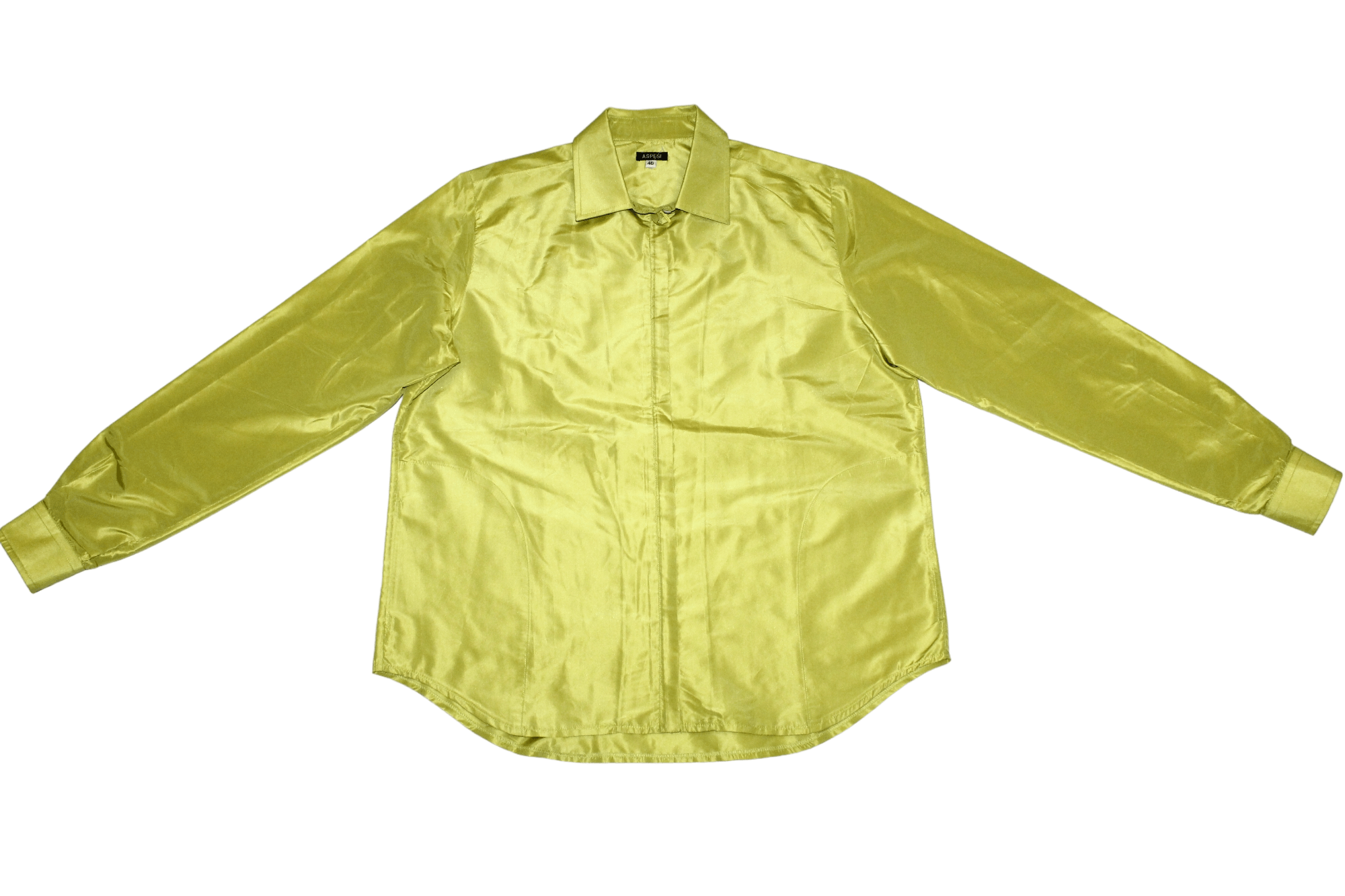 Aspesi Crazy DOPE💥 ASPESI Neon Satin Silk Hidden Zip Overshirt Size US S / EU 44-46 / 1 - 4 Thumbnail