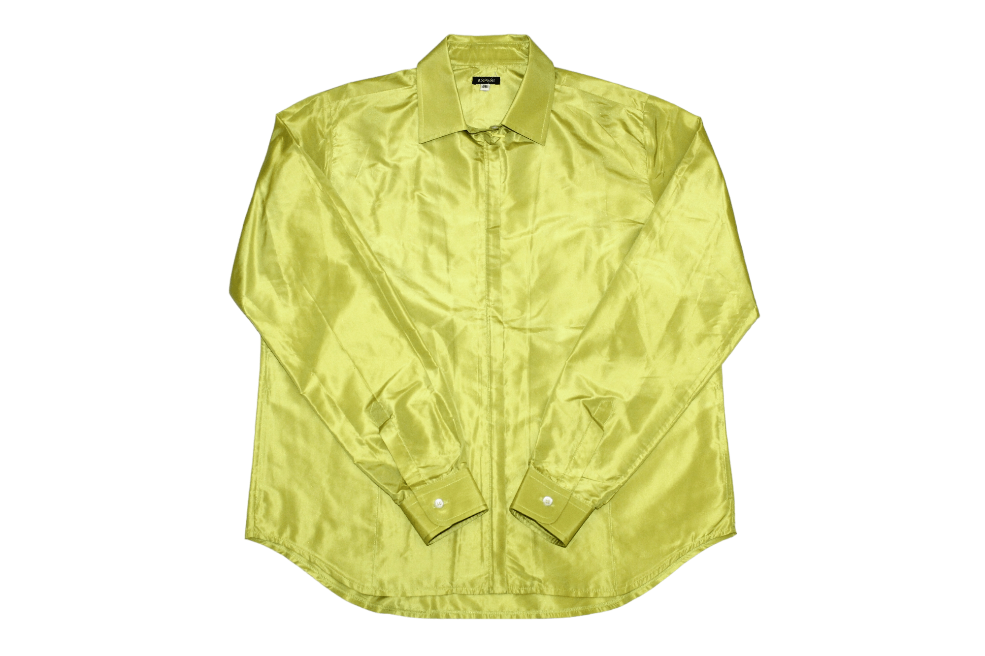 Aspesi Crazy DOPE💥 ASPESI Neon Satin Silk Hidden Zip Overshirt Size US S / EU 44-46 / 1 - 1 Thumbnail