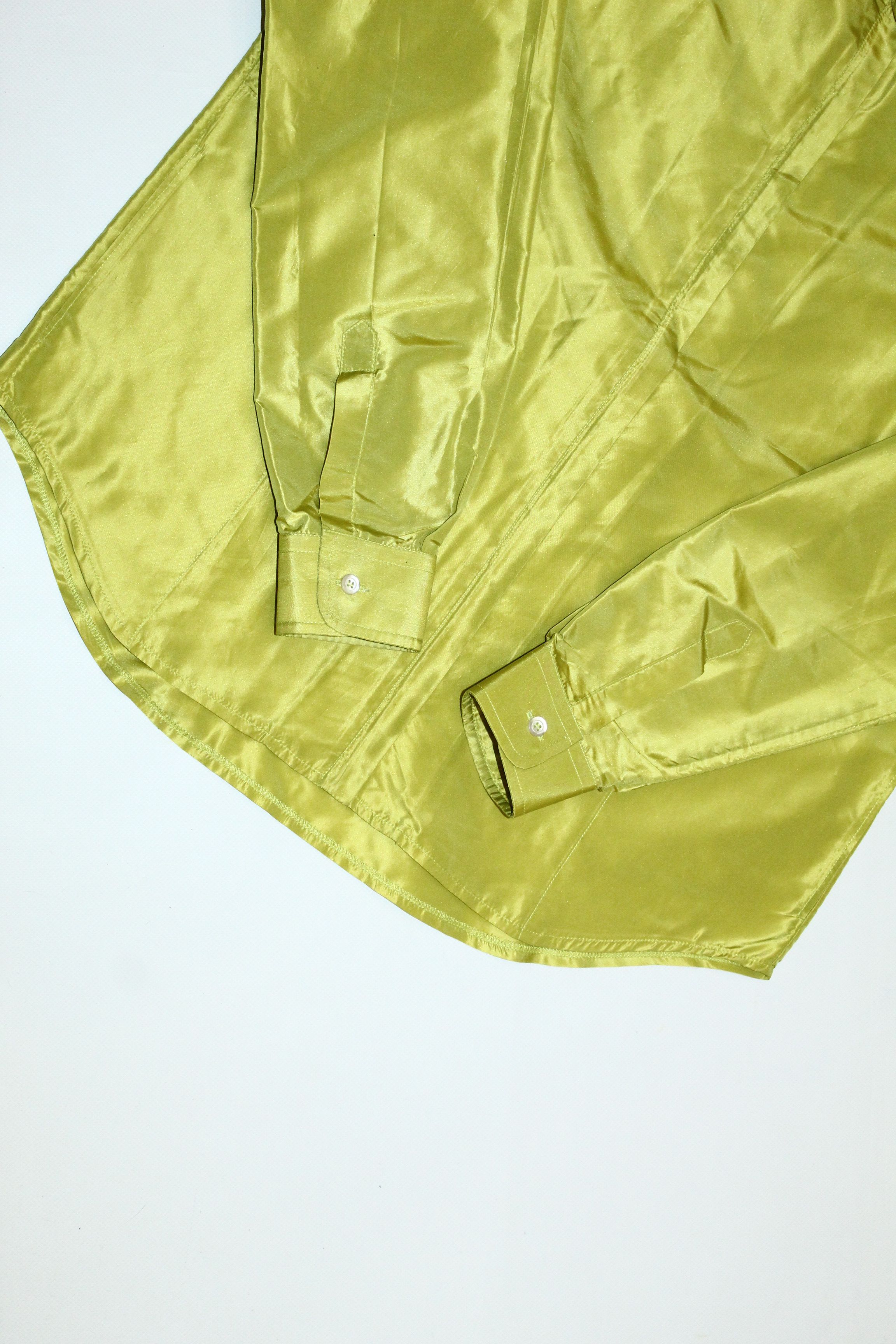 Aspesi Crazy DOPE💥 ASPESI Neon Satin Silk Hidden Zip Overshirt Size US S / EU 44-46 / 1 - 8 Thumbnail