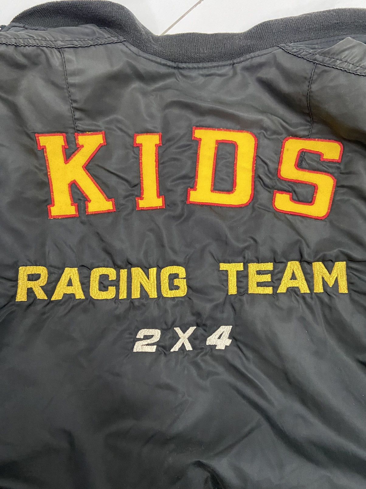 Vintage Vintage Kids Racing Team Embroidered Logo Bomber Jacket Size US L / EU 52-54 / 3 - 4 Thumbnail