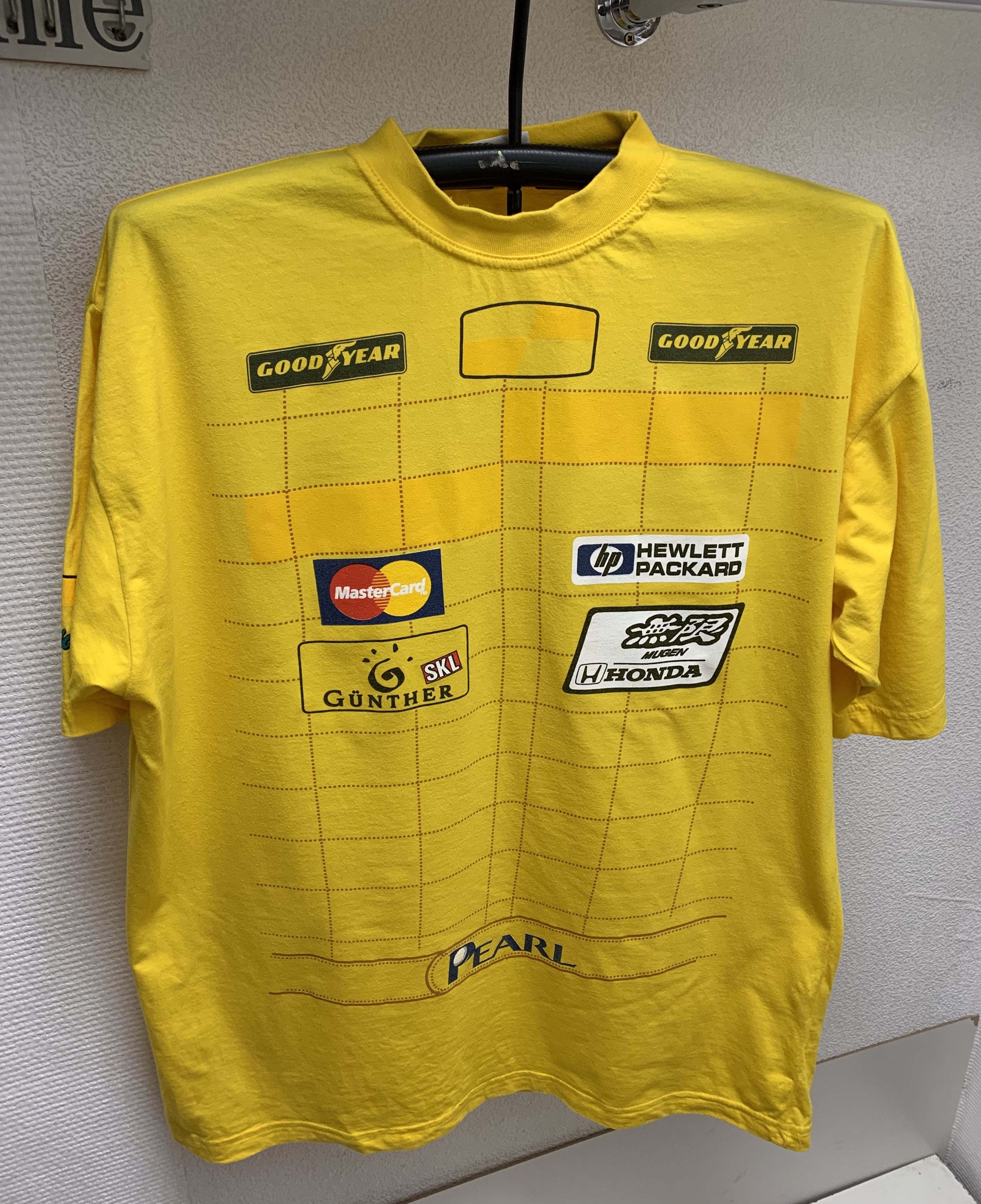 image of Formula Uno x Honda Ralf Schumacher Vintage Yellow T-Shirt Honda Mastercard, Men's (Size 2XL)