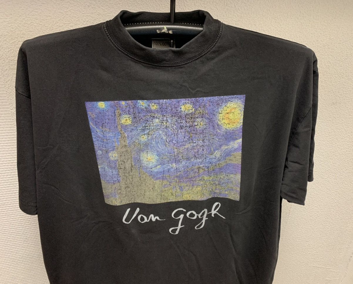 Vintage Van Gogh vintage 1990th black t-shirt Xl art designer Size US XL / EU 56 / 4 - 2 Thumbnail