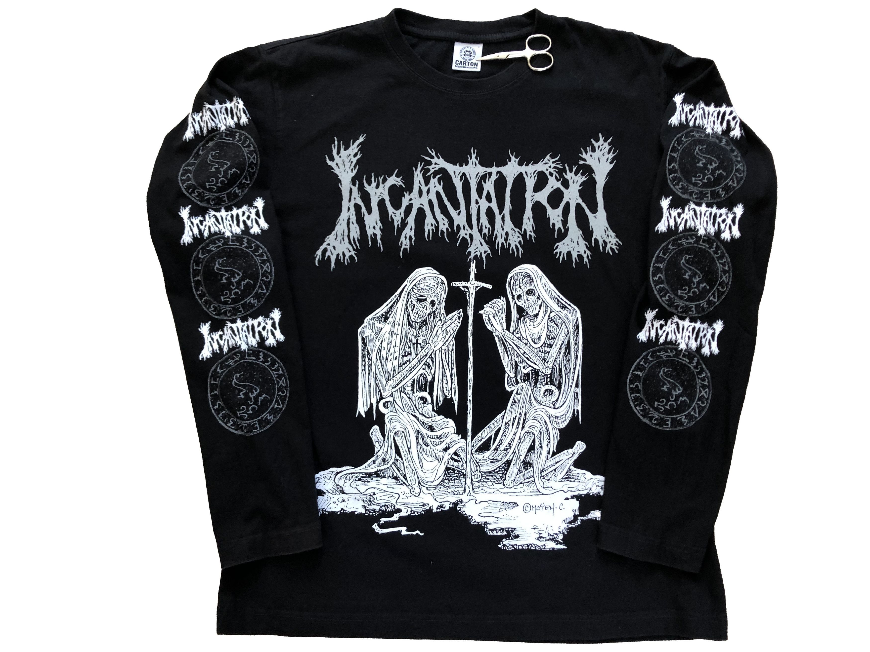 Band Tees × Vintage Incantation Long Sleeve Tee Death Metal Y2K Hype Drill Size US L / EU 52-54 / 3 - 1 Thumbnail