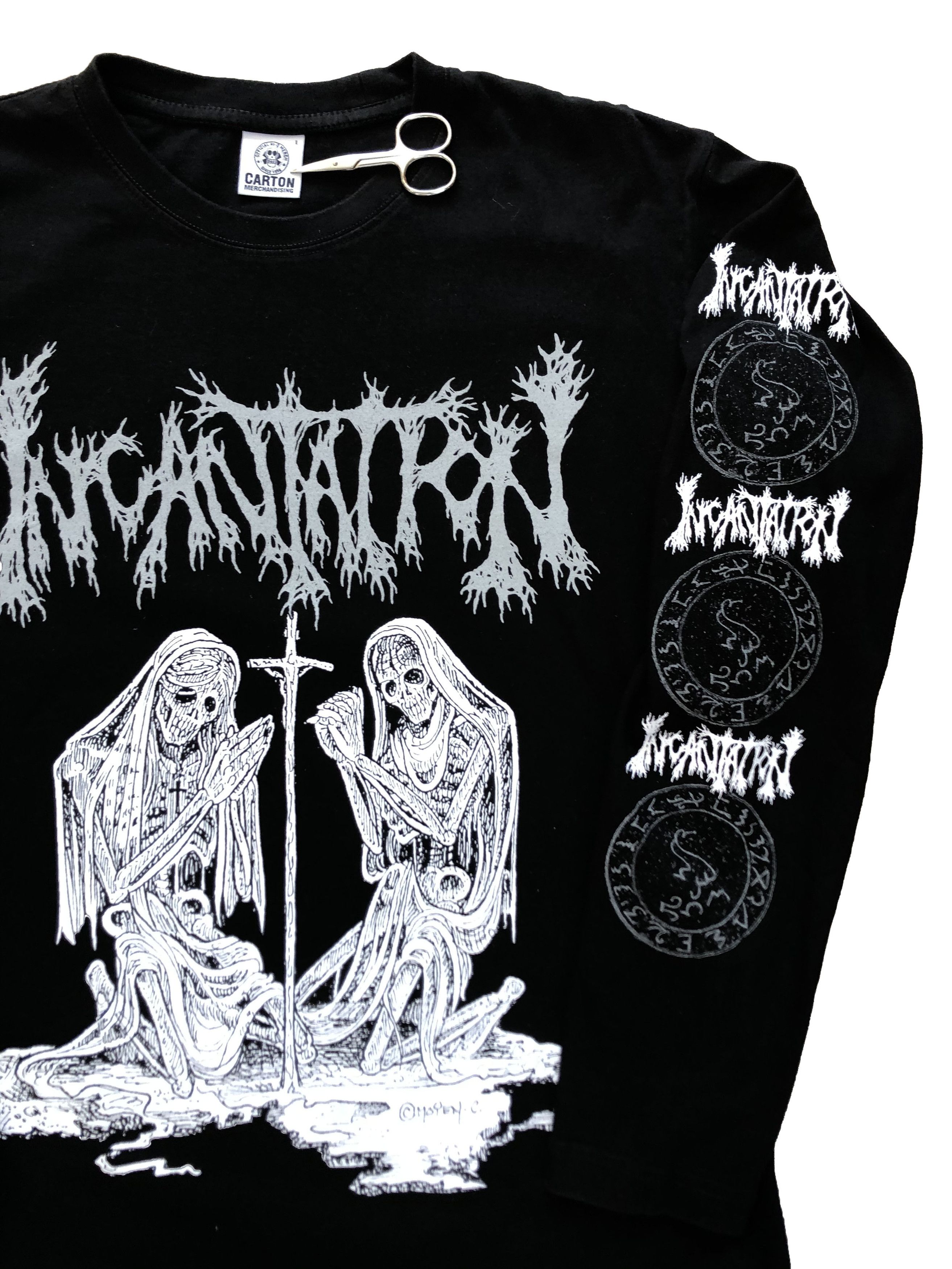 Band Tees × Vintage Incantation Long Sleeve Tee Death Metal Y2K Hype Drill Size US L / EU 52-54 / 3 - 3 Thumbnail