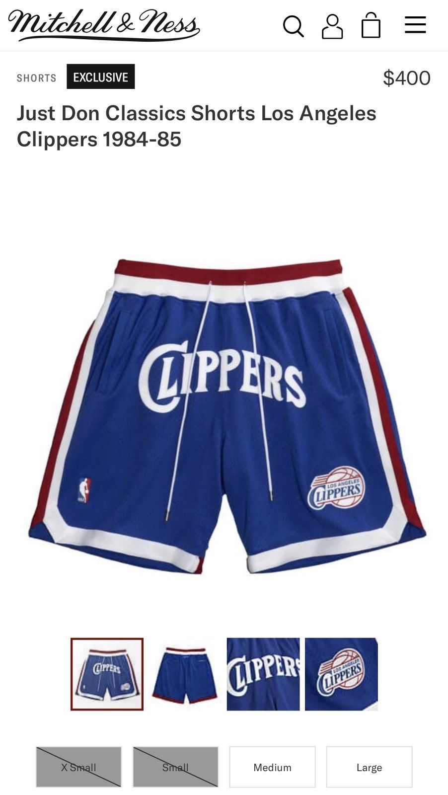 Mitchell & Ness Just Don Classics Shorts Los Angeles Clippers 1984