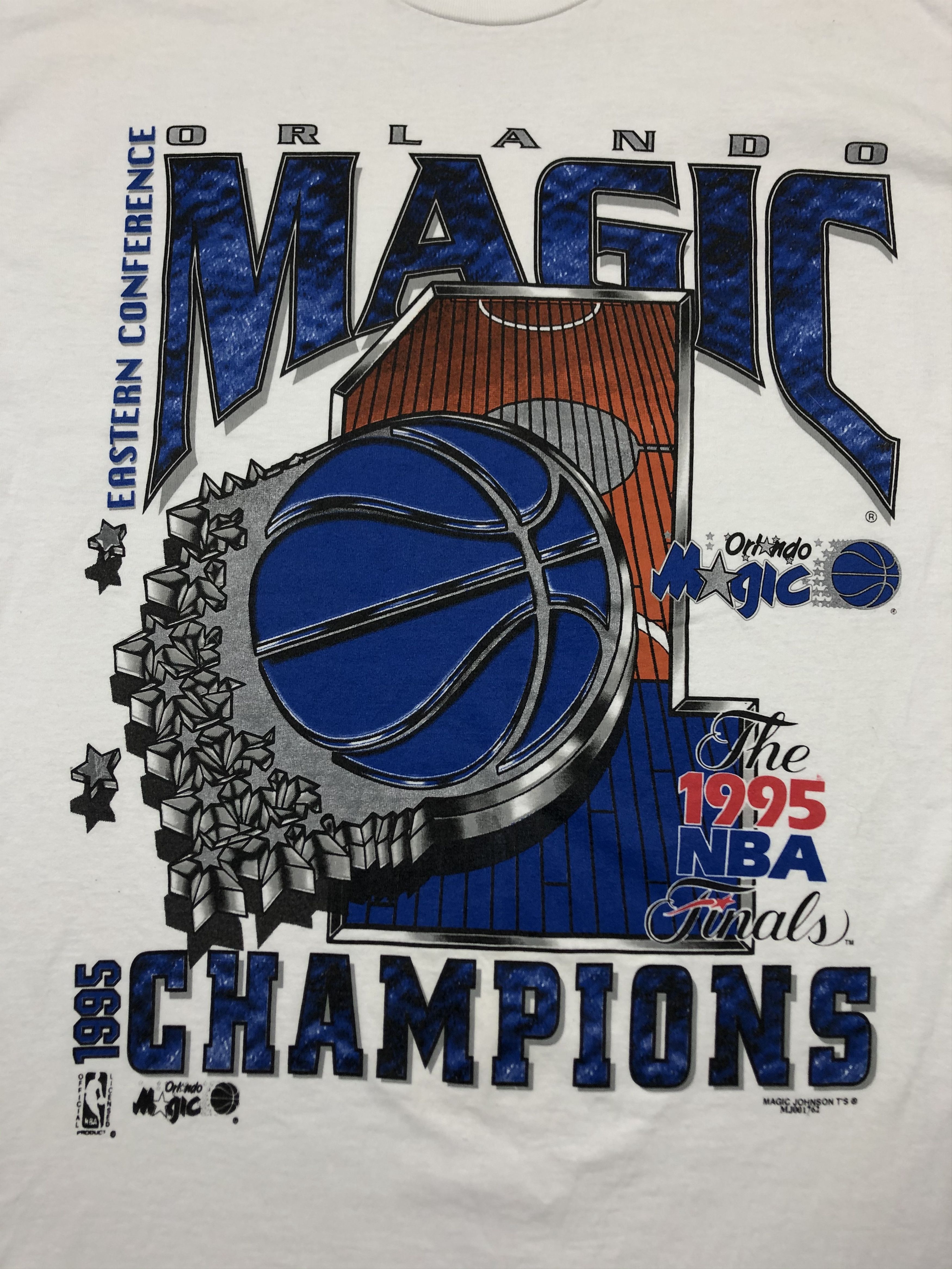 NBA × Vintage Vintage Orlando Magic NBA Tee Shirt Magic Johnson Y2K Drill Size US XL / EU 56 / 4 - 2 Thumbnail