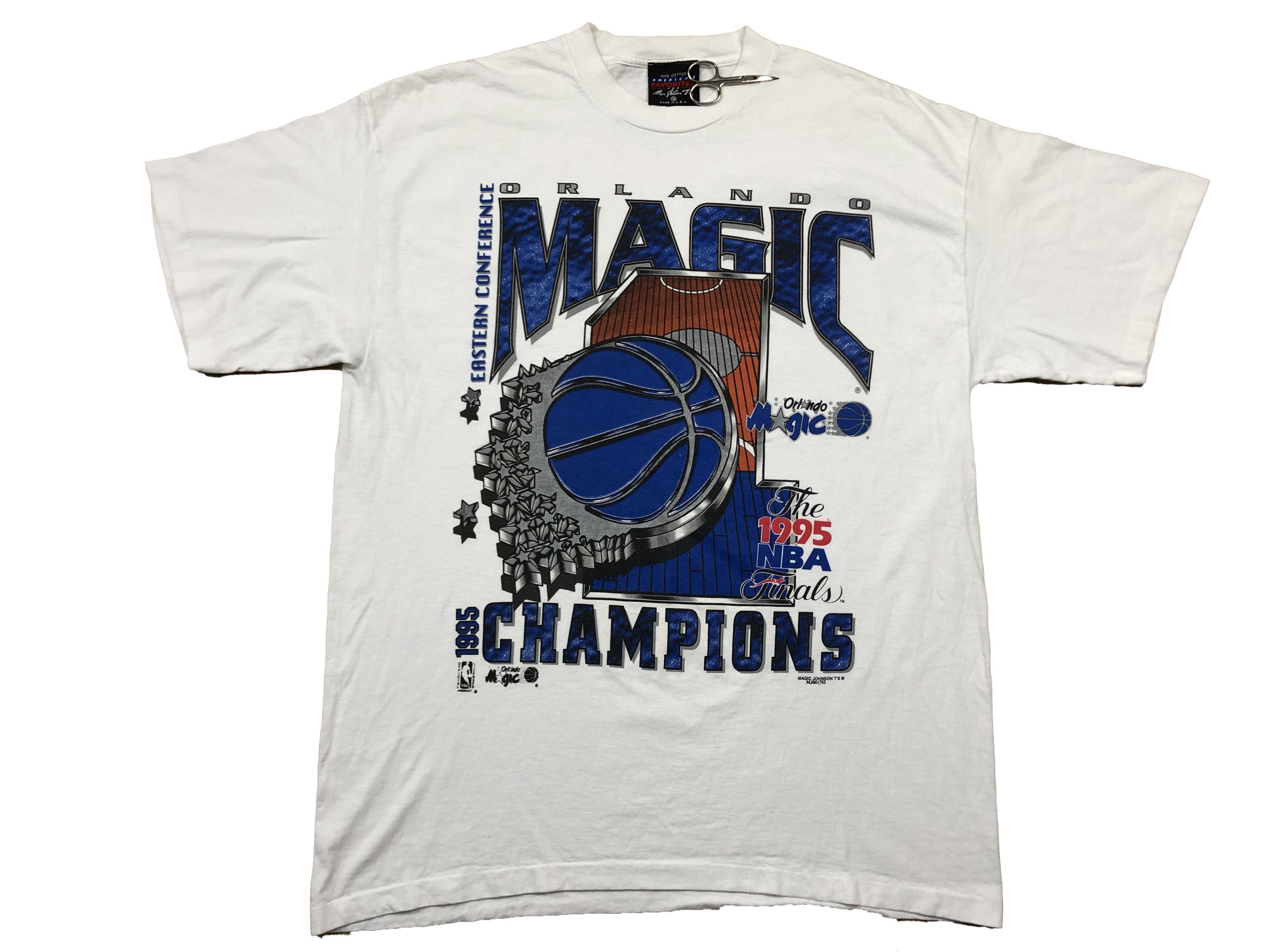 NBA × Vintage Vintage Orlando Magic NBA Tee Shirt Magic Johnson Y2K Drill Size US XL / EU 56 / 4 - 1 Thumbnail