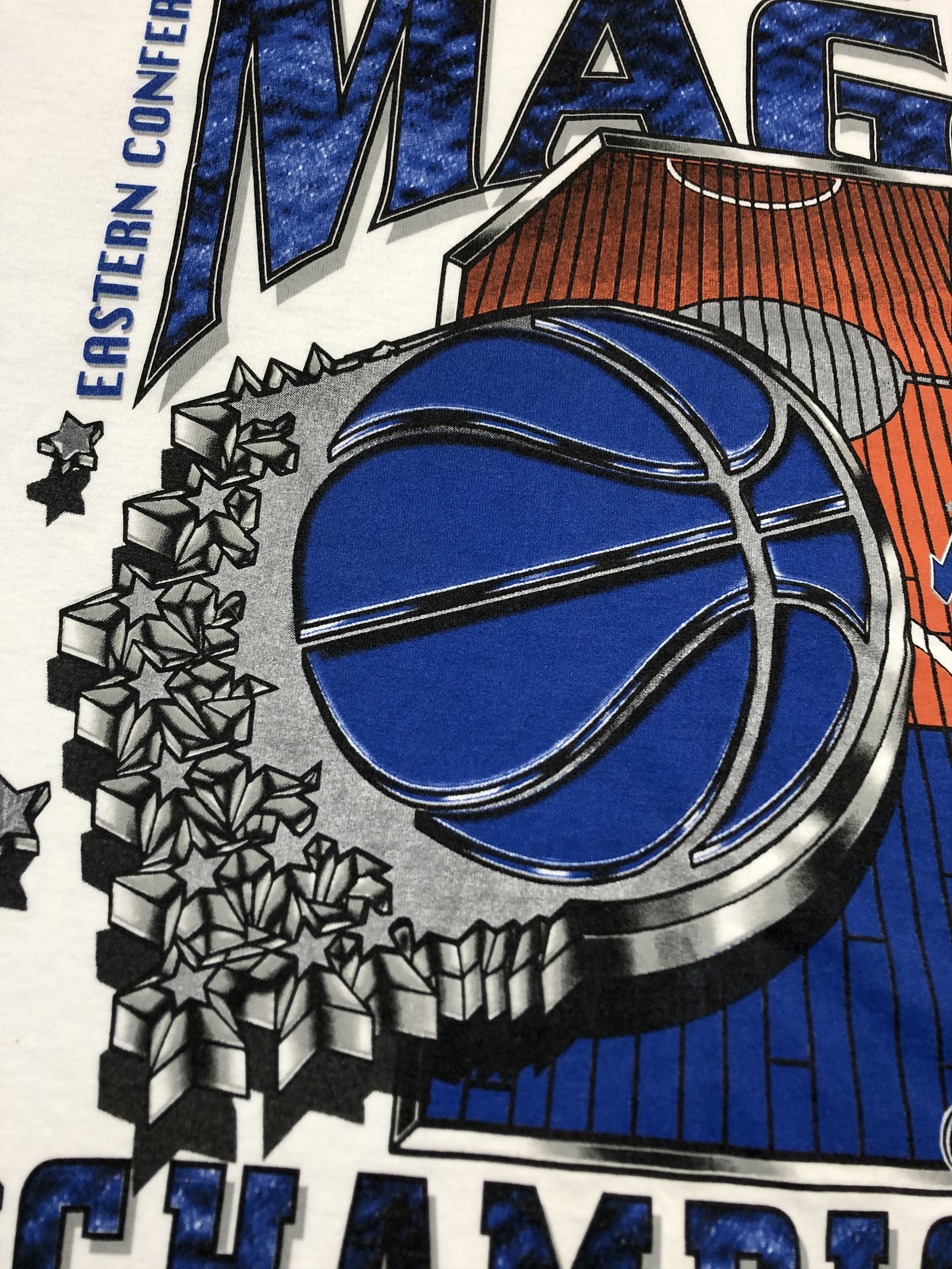 NBA × Vintage Vintage Orlando Magic NBA Tee Shirt Magic Johnson Y2K Drill Size US XL / EU 56 / 4 - 5 Thumbnail