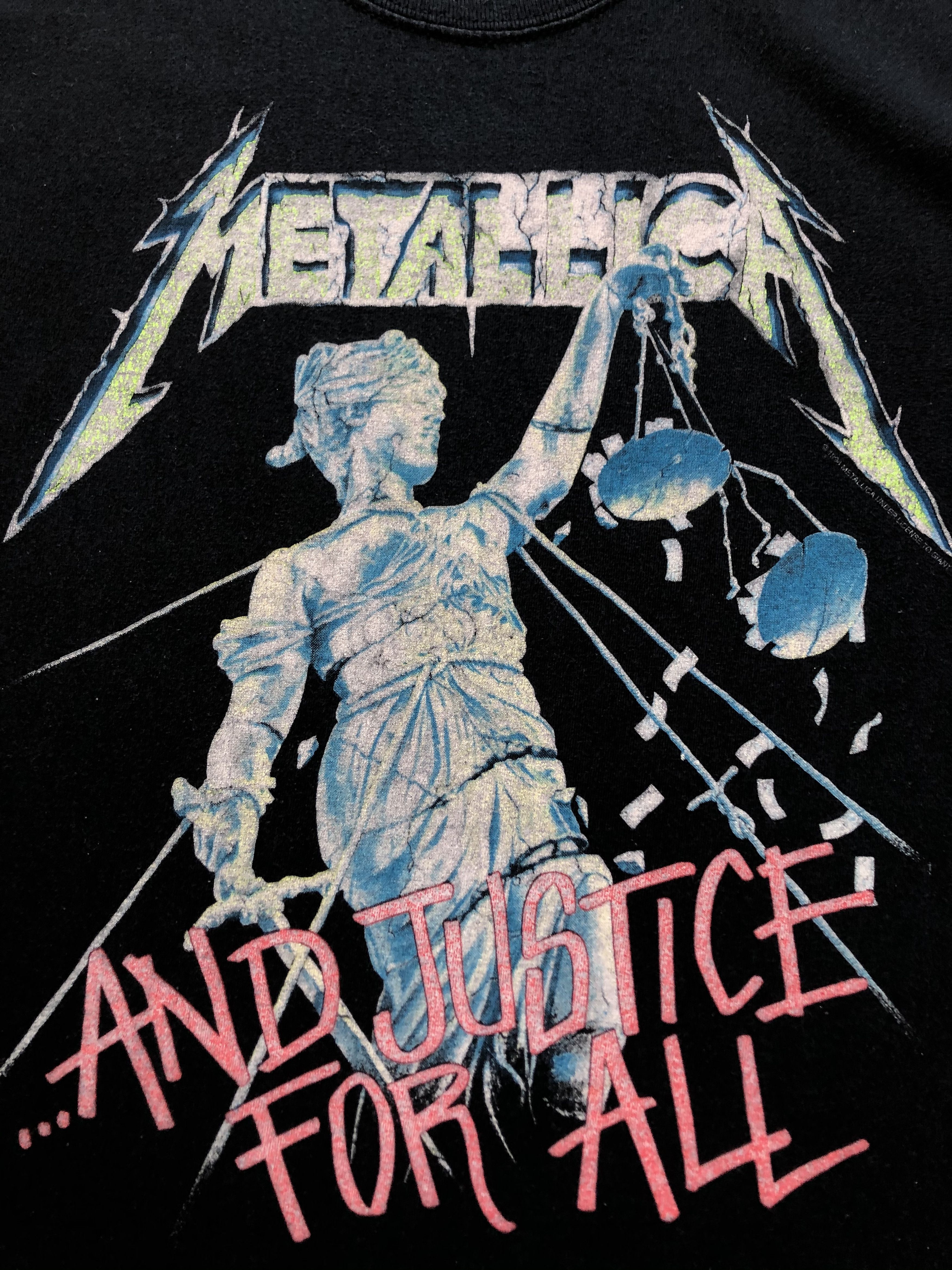 Band Tees × Metallica × Vintage Vintage Metallica Band Justice for All Gildan Tee Y2K Drill Size US XL / EU 56 / 4 - 4 Thumbnail