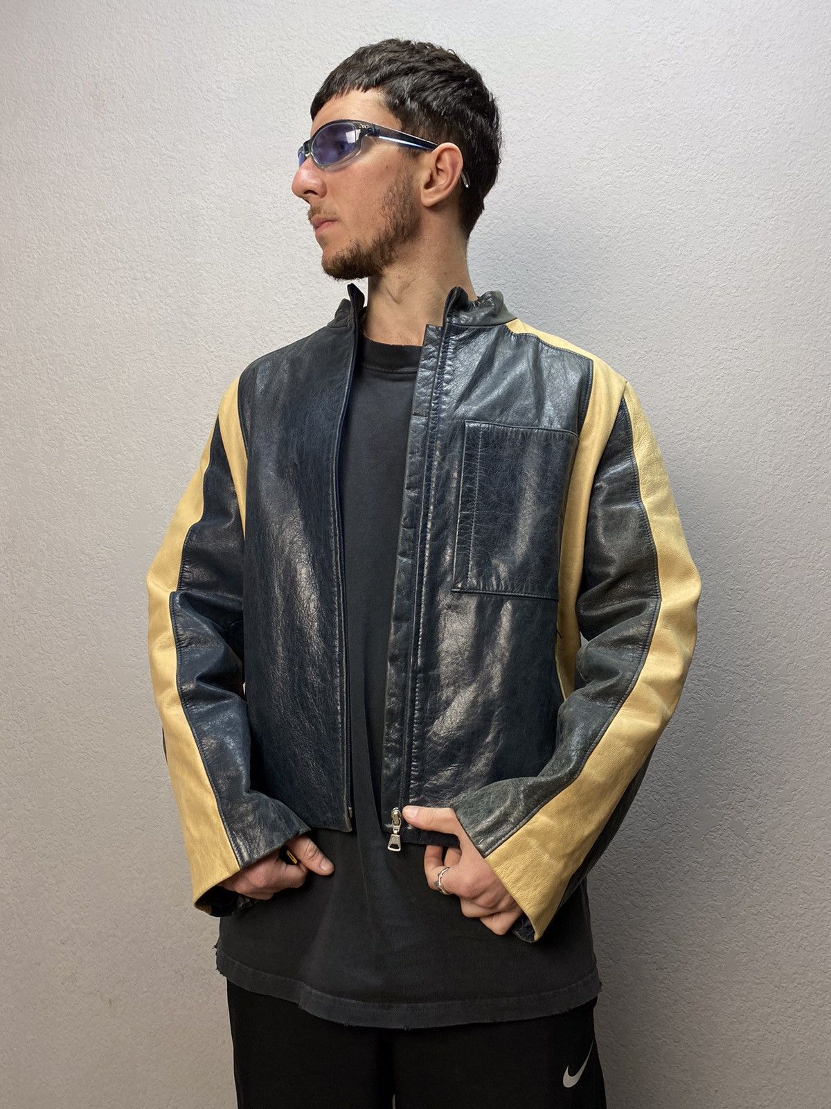 Other Leather Cropped racing leather Jacket Avant-Garage | Grailed