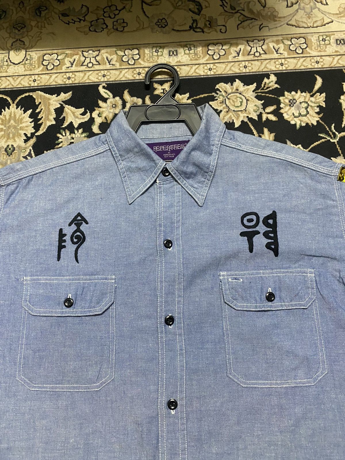 Nepenthes Needles By Nepenthes Chambray Embroidery Oversized Size US M / EU 48-50 / 2 - 13 Thumbnail