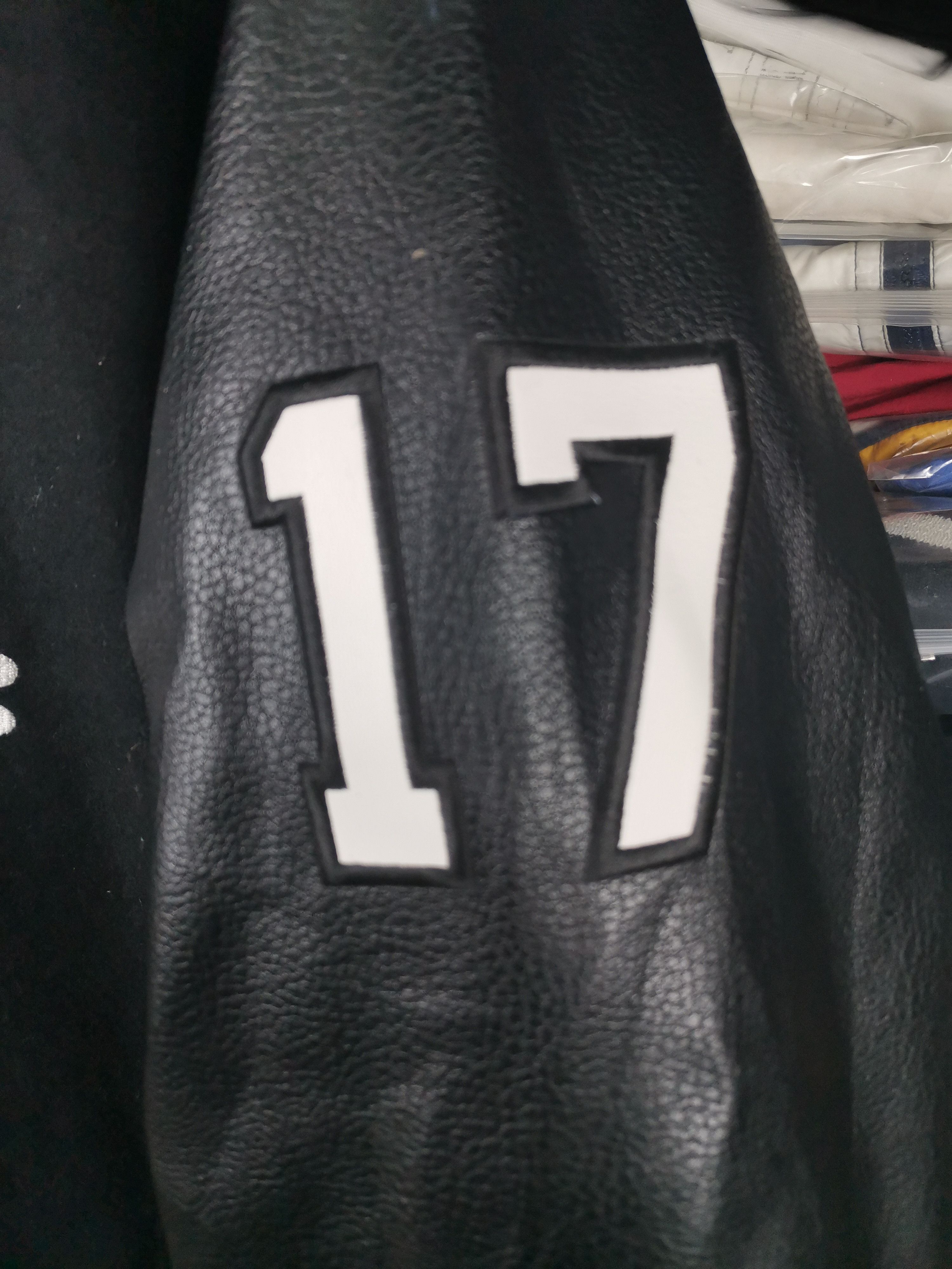 Japanese Brand Vintage Music Artist Pu Leather Sleeve Wool Varsity Jacket Size US XL / EU 56 / 4 - 5 Thumbnail