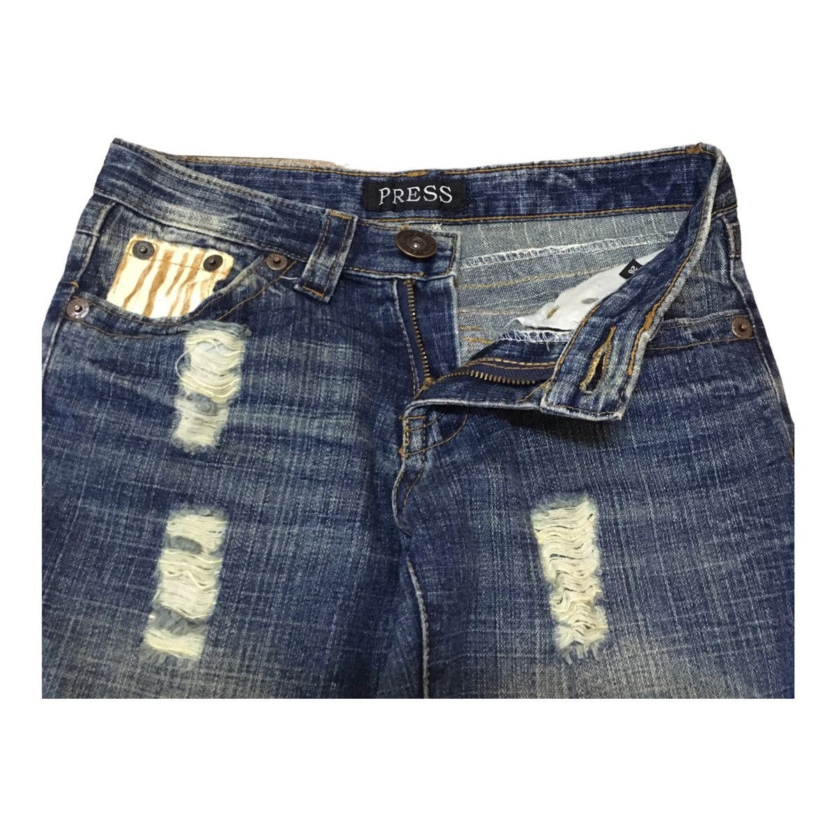 Japanese Brand × Vintage Rare Vintage Japanese Brand Press Distressed Jeans 1990s Size US 26 / EU 42 - 6 Thumbnail