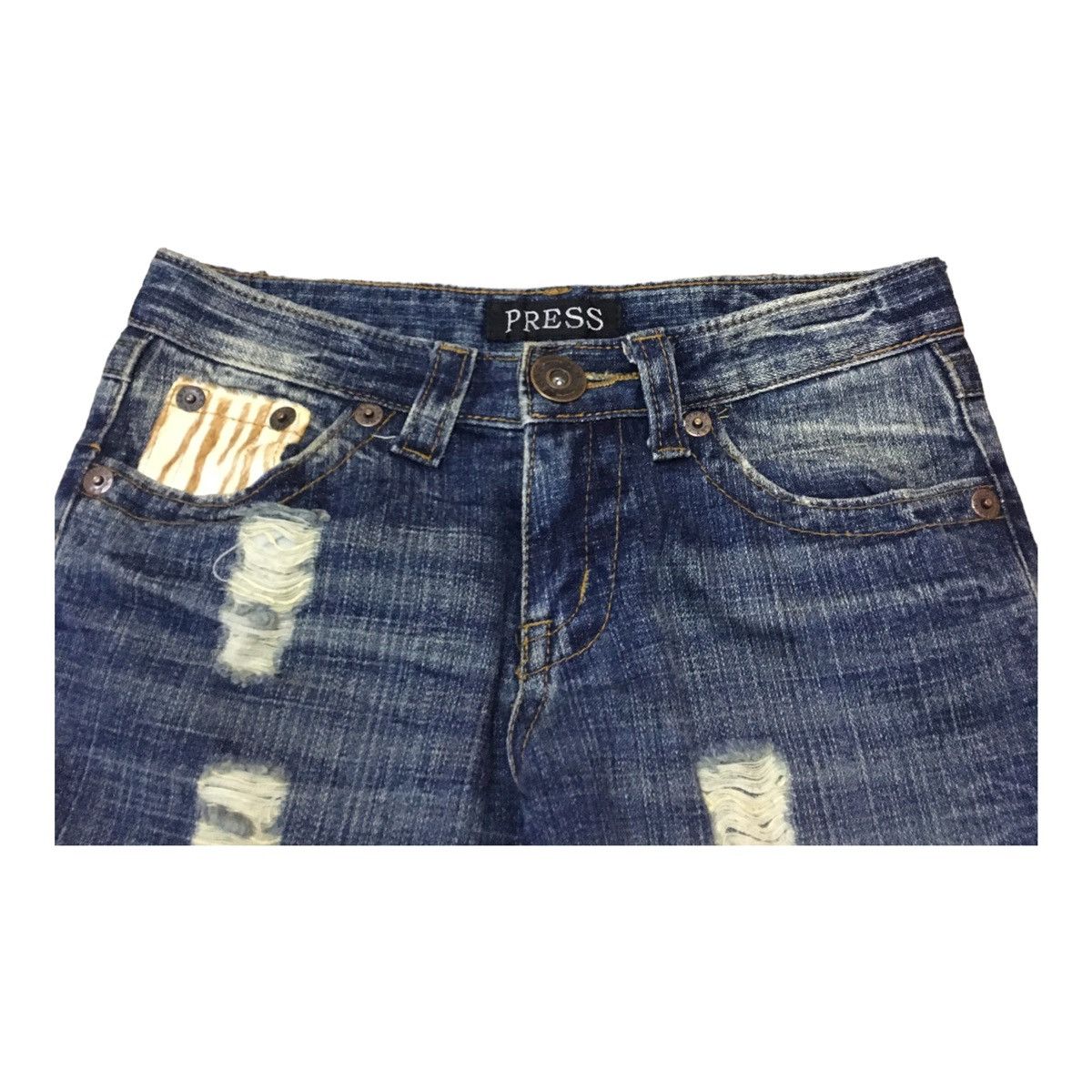 Japanese Brand × Vintage Rare Vintage Japanese Brand Press Distressed Jeans 1990s Size US 26 / EU 42 - 3 Thumbnail