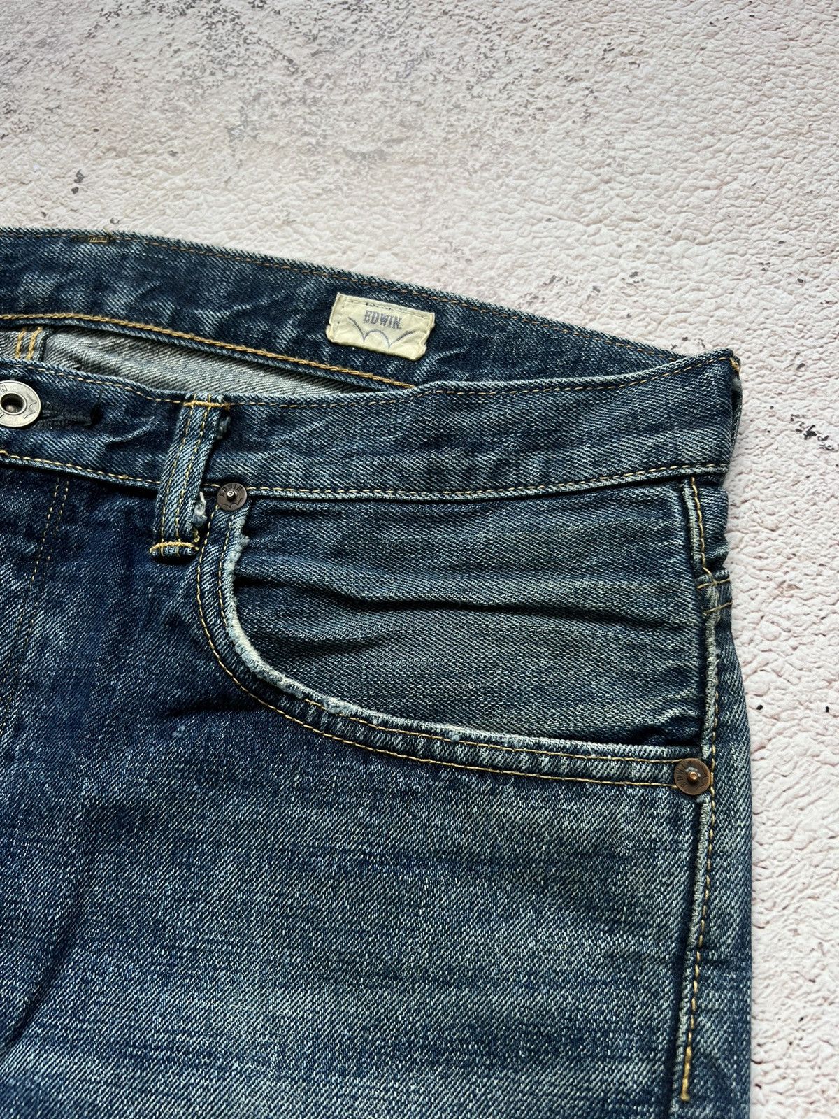 Edwin × Japanese Brand × Vintage Edwin ESC33L Japan Rainbow Selvage Denim Jeans Pants Size US 33 - 5 Thumbnail