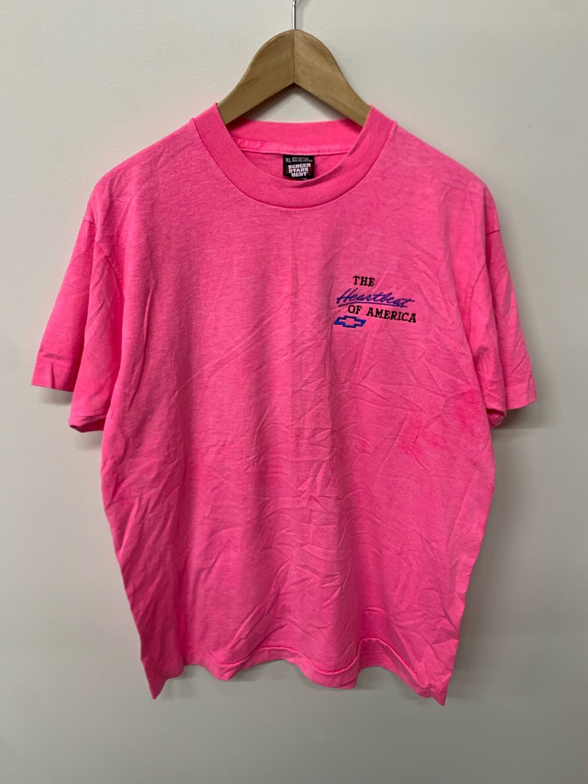 Retro Chevy Heartbeat Of America Logo T-Shirt - 100% Cotton, Crew Neck (S-XXXL)